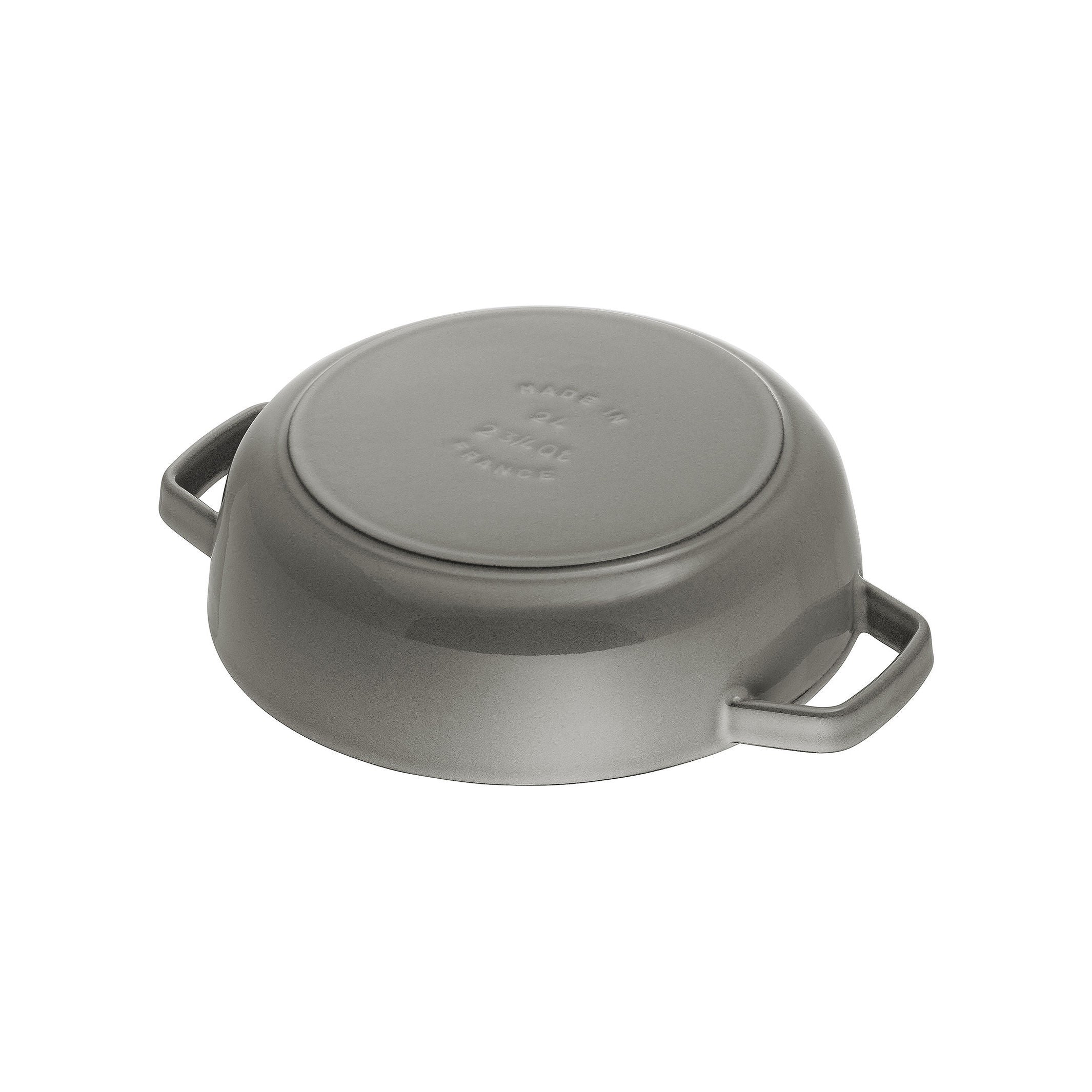 STAUB Braisers 3.7 L Cast Iron Round Saute Pan Chistera, Graphite-Grey-Saucepan-DECOROLALA