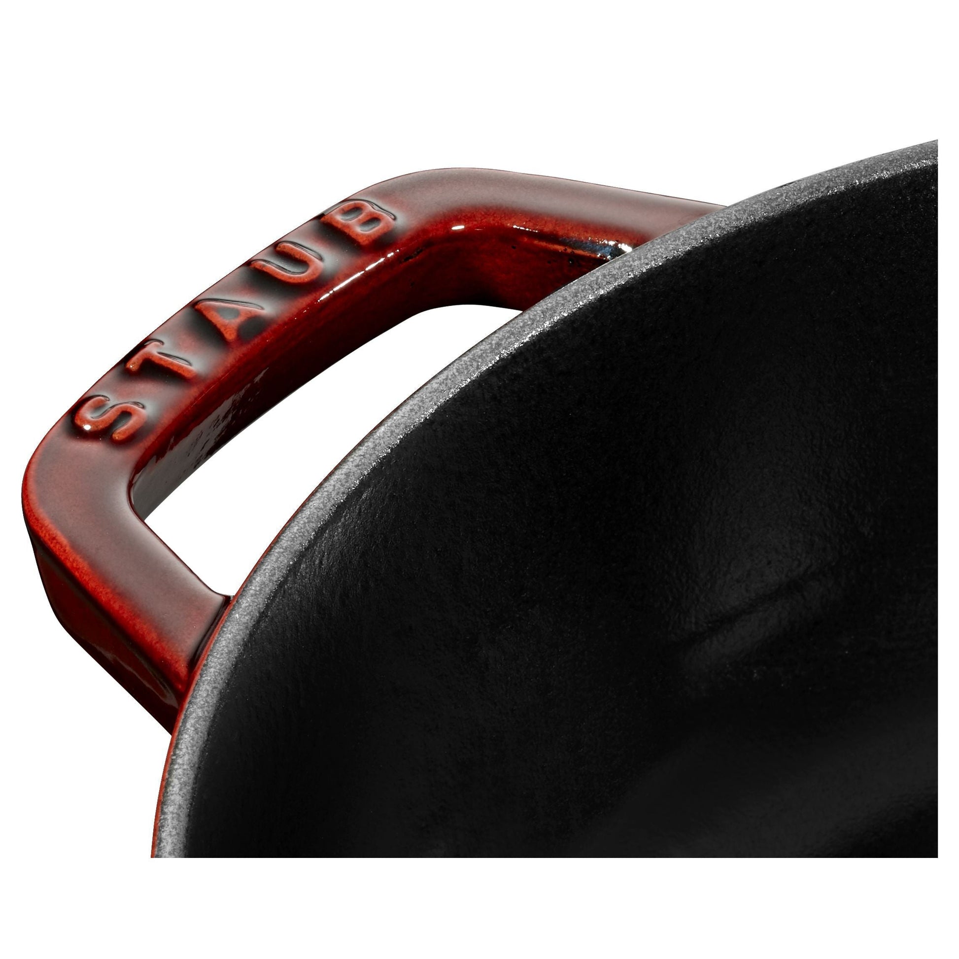 STAUB Braisers 3.7 L Cast Iron Round Saute Pan Chistera, Grenadine-Red-Saucepan-DECOROLALA