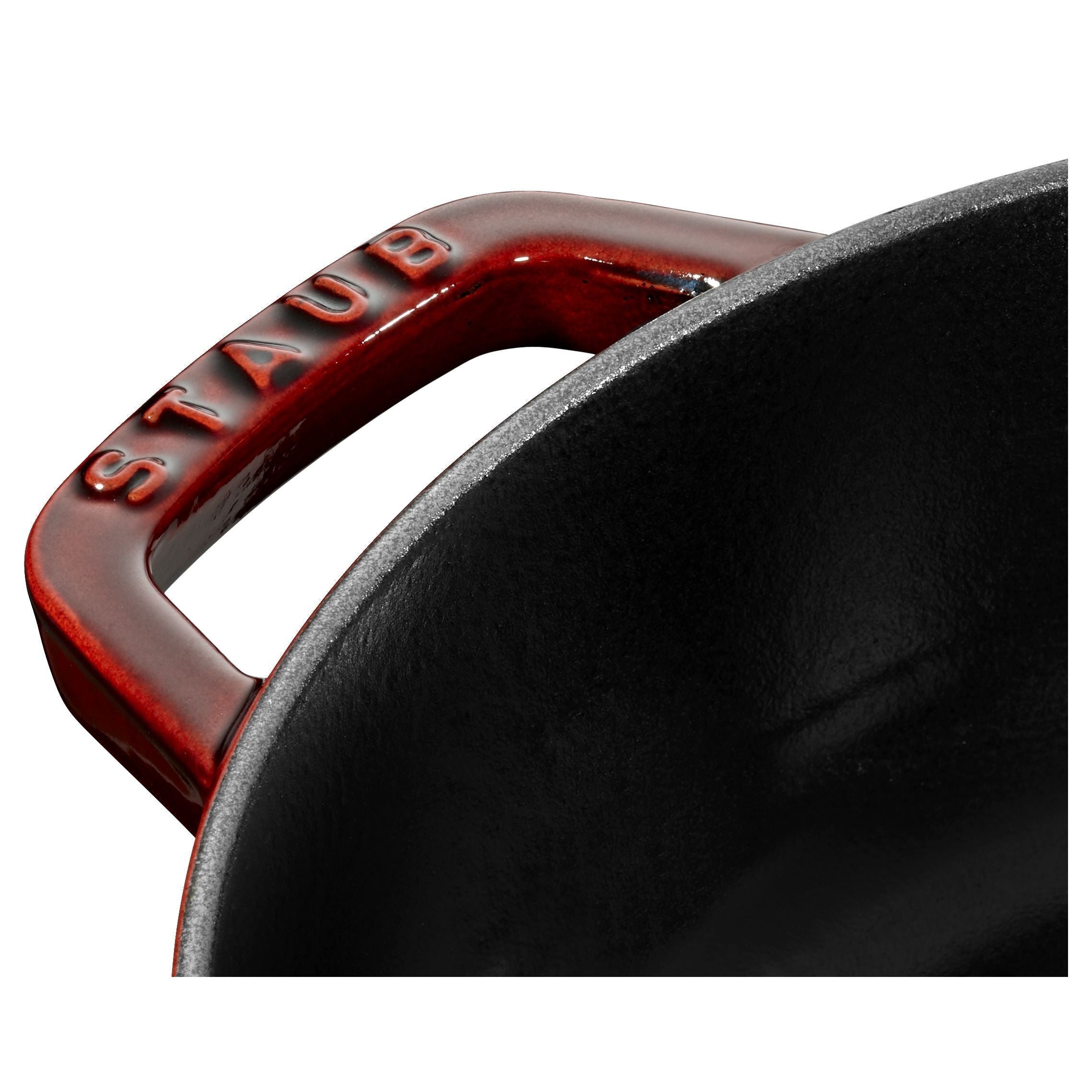 STAUB Braisers 3.7 L Cast Iron Round Saute Pan Chistera, Grenadine-Red-Saucepan-DECOROLALA