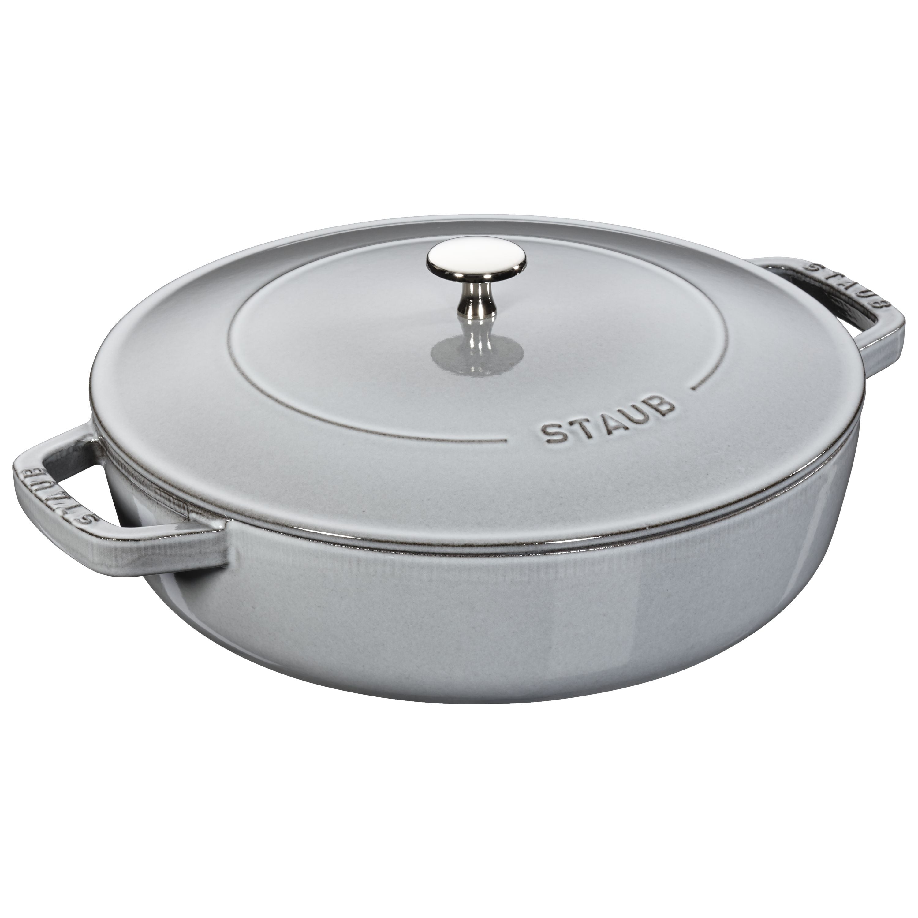 STAUB Braisers 3.7L Cast Iron Round Graphite-Grey-Saucepan-DECOROLALA