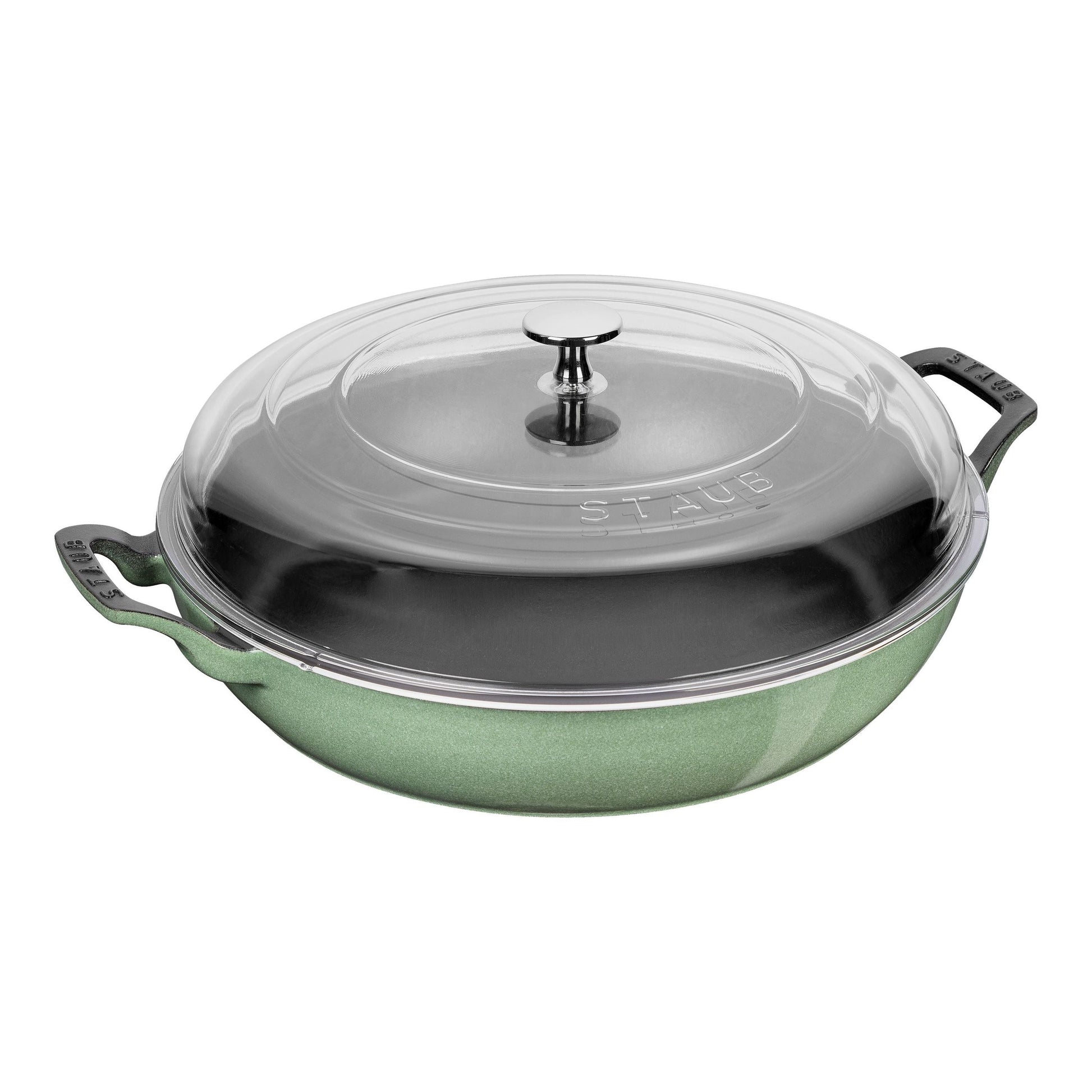 STAUB Cast Iron 3.5 L Cast Iron Round Heritage Braiser/Sauté Pan, Sage-Cookware-DECOROLALA