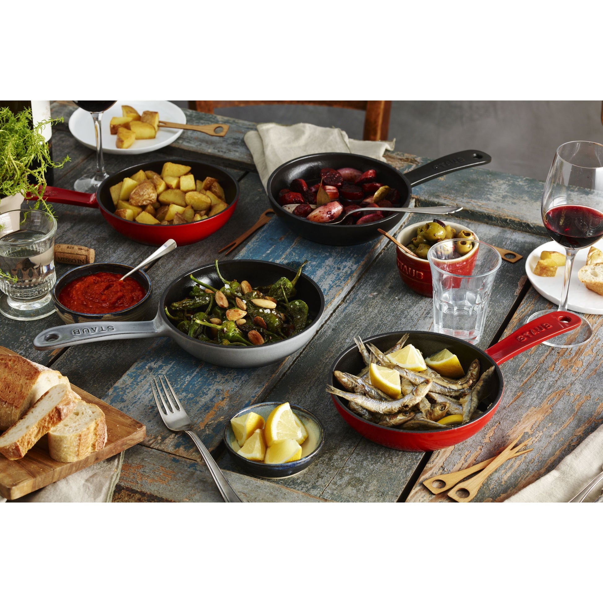 STAUB Cast Iron Frying Pan 16cm Cherry-6.5 Inch-DECOROLALA