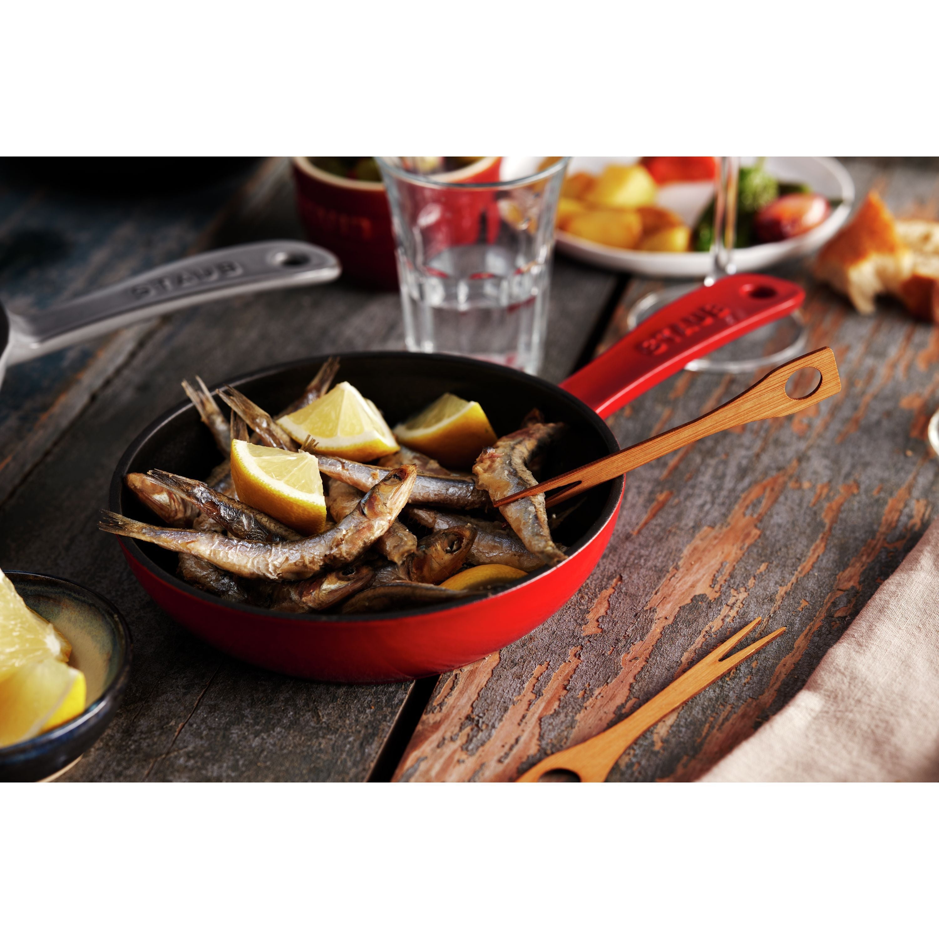 STAUB Cast Iron Frying Pan 16cm Cherry-6.5 Inch-DECOROLALA