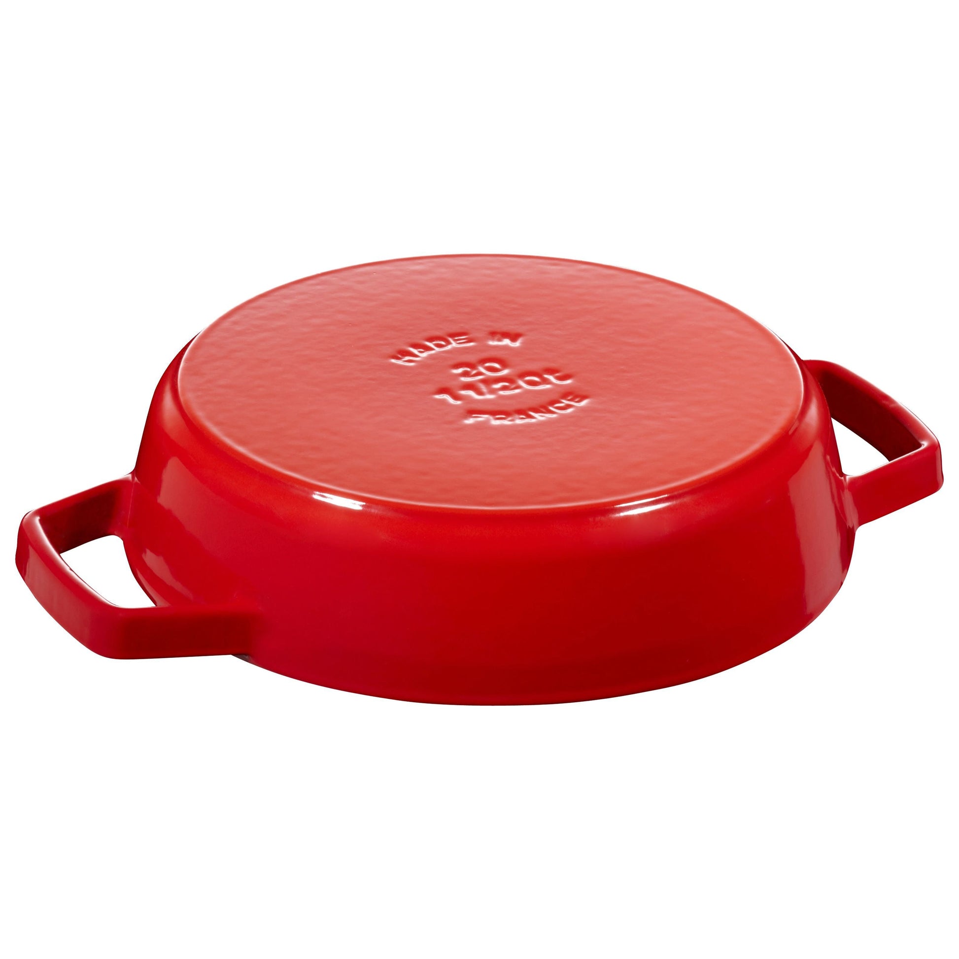 STAUB Cast Iron Frying Pan 20cm Cherry 2 Handles-8 Inch-DECOROLALA