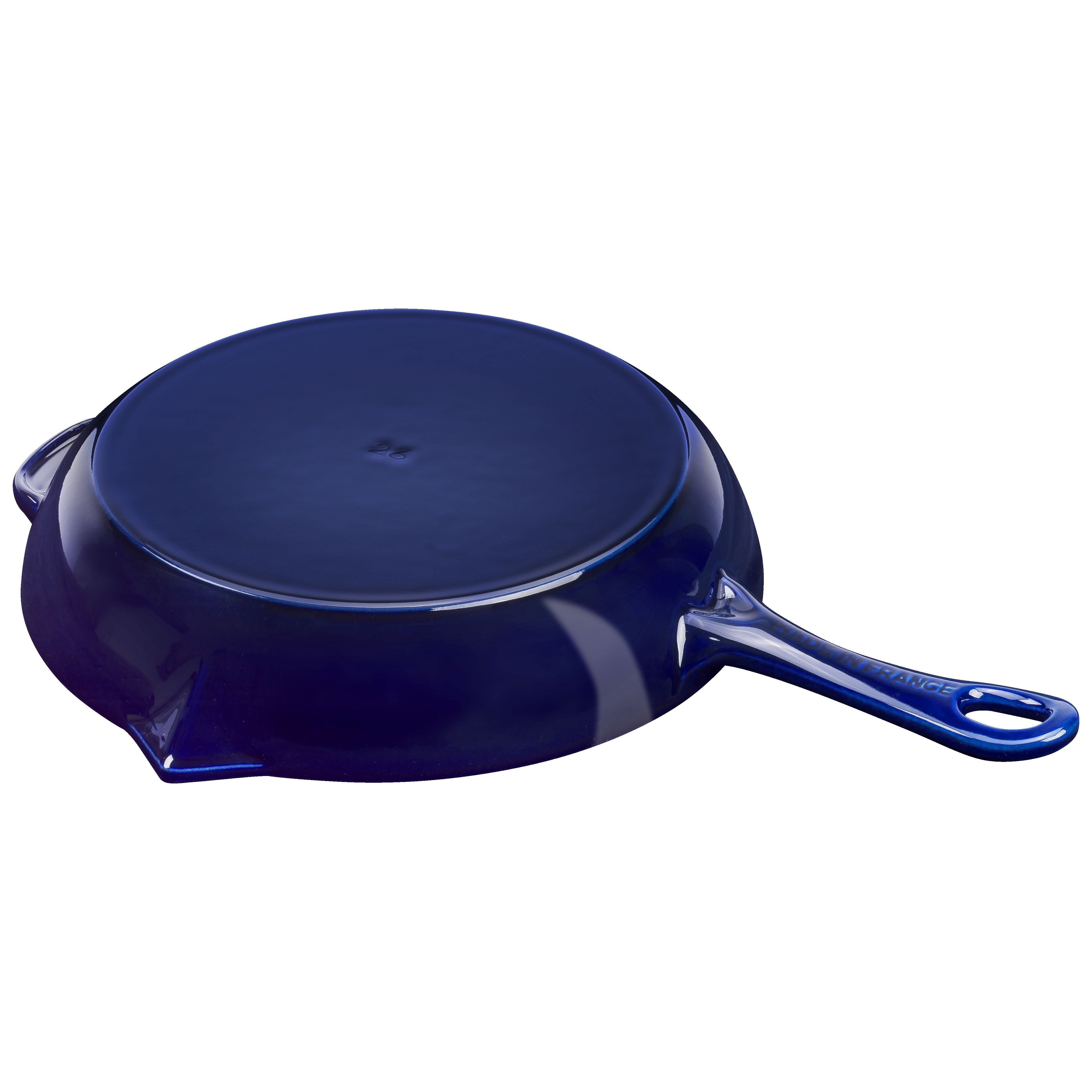 STAUB Cast Iron Frying Pan 26cm Dark Blue-10 Inch-DECOROLALA