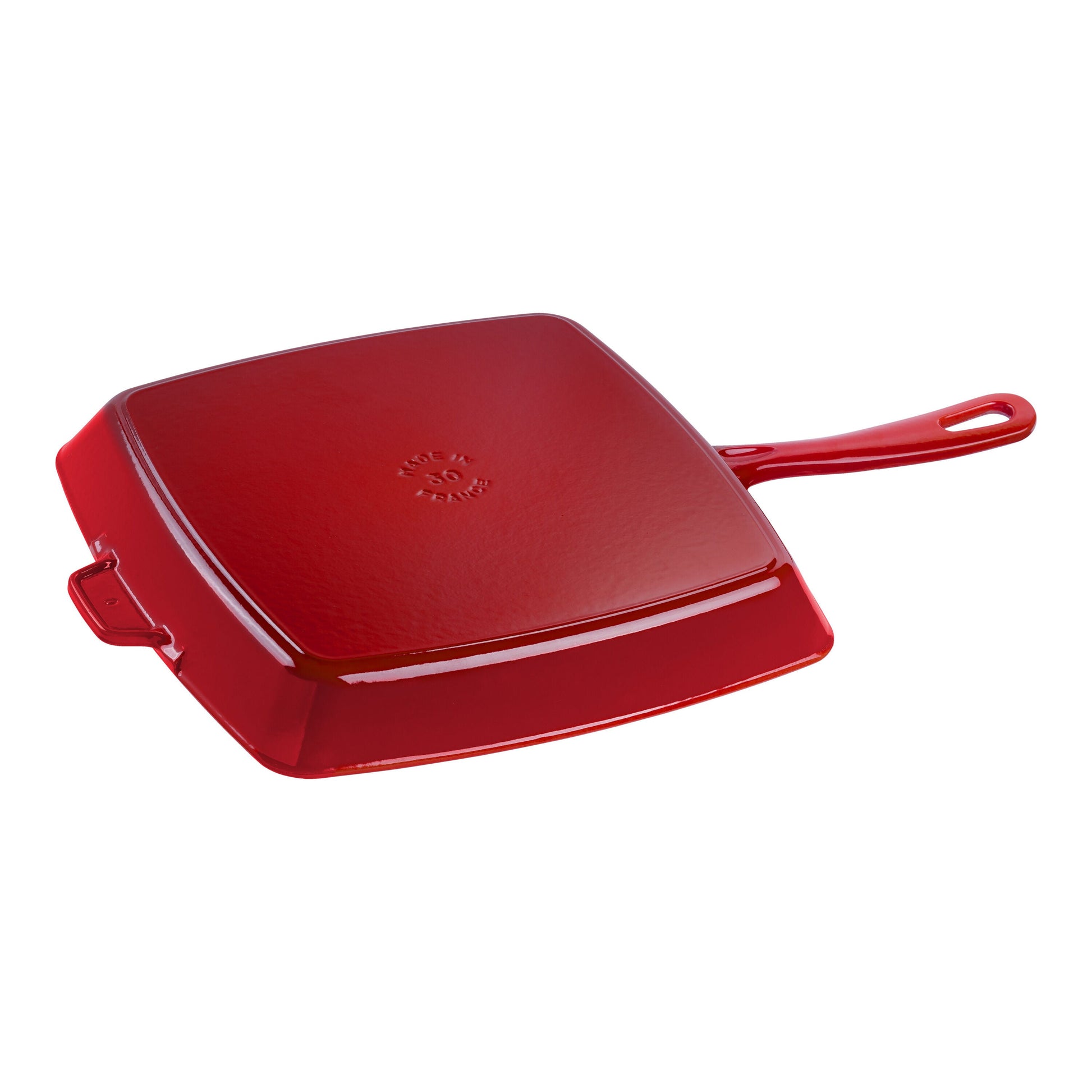 STAUB Cast Iron Grill Pan 30cm Square Cherry-12 Inch-DECOROLALA
