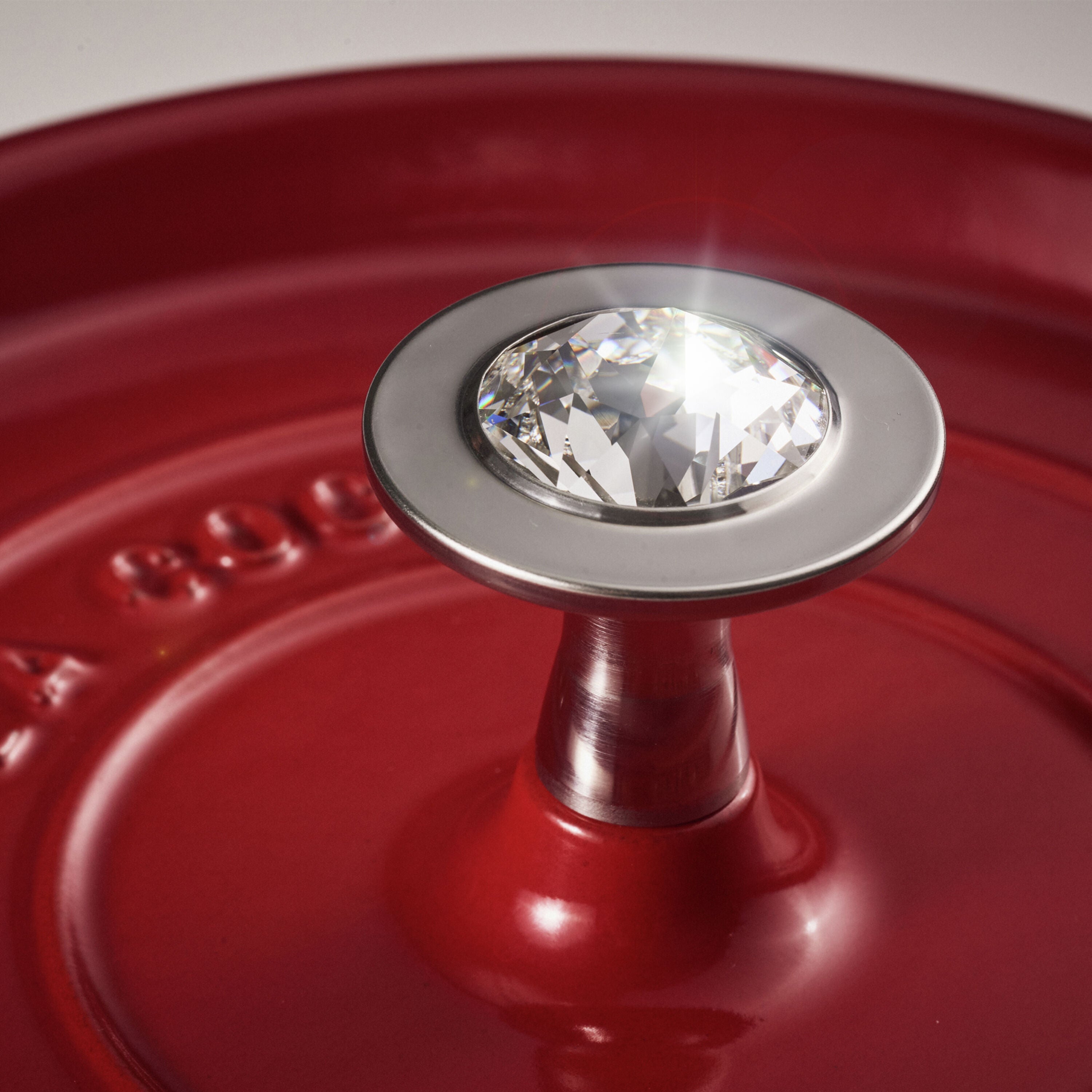 STAUB Cast Iron Knob - Swarovski Crystal Stainless-Pot-DECOROLALA