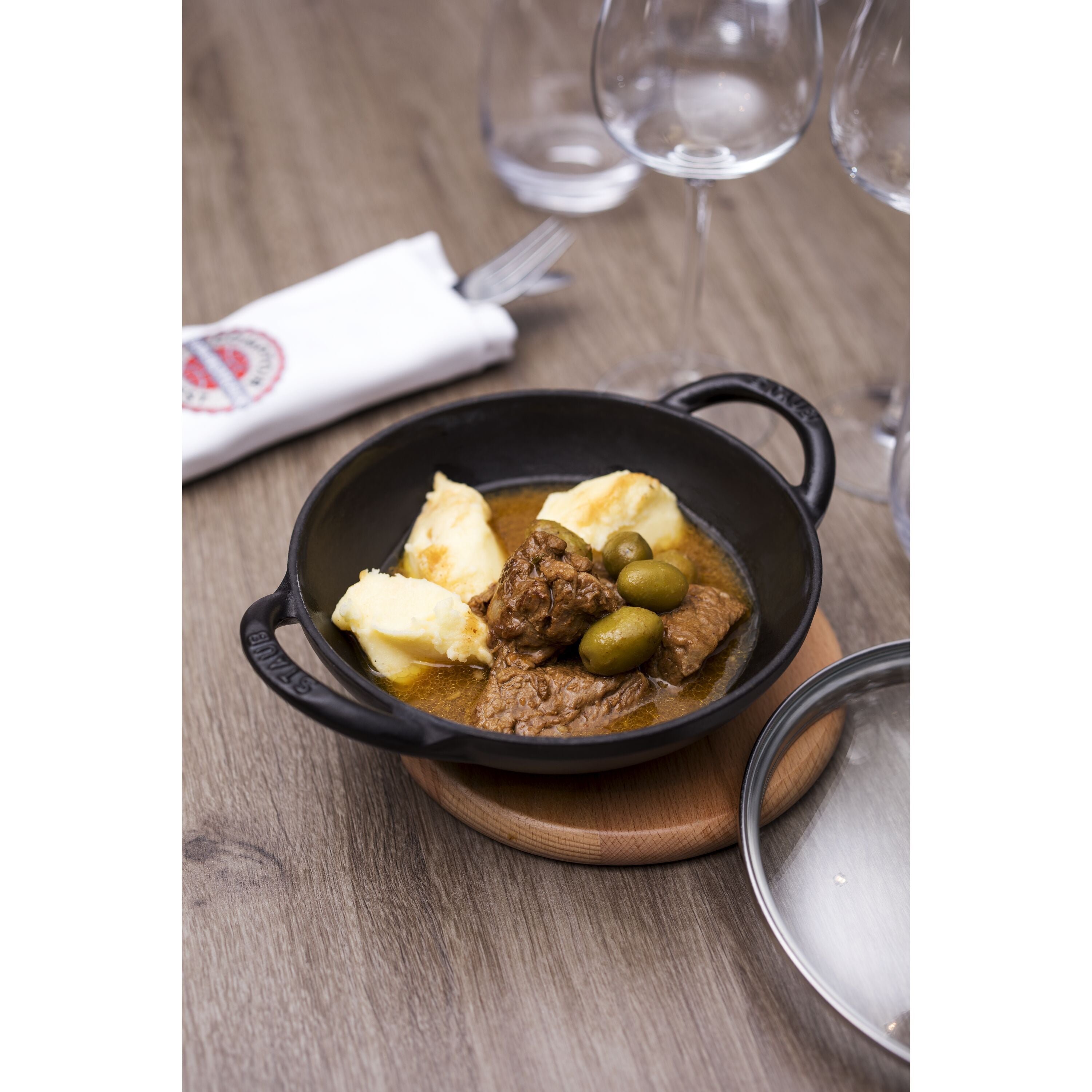 STAUB Cast Iron Mini Wok 16cm Black Enameled-Wok-DECOROLALA