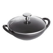 STAUB Cast Iron Mini Wok 16cm Black Enameled-Wok-DECOROLALA