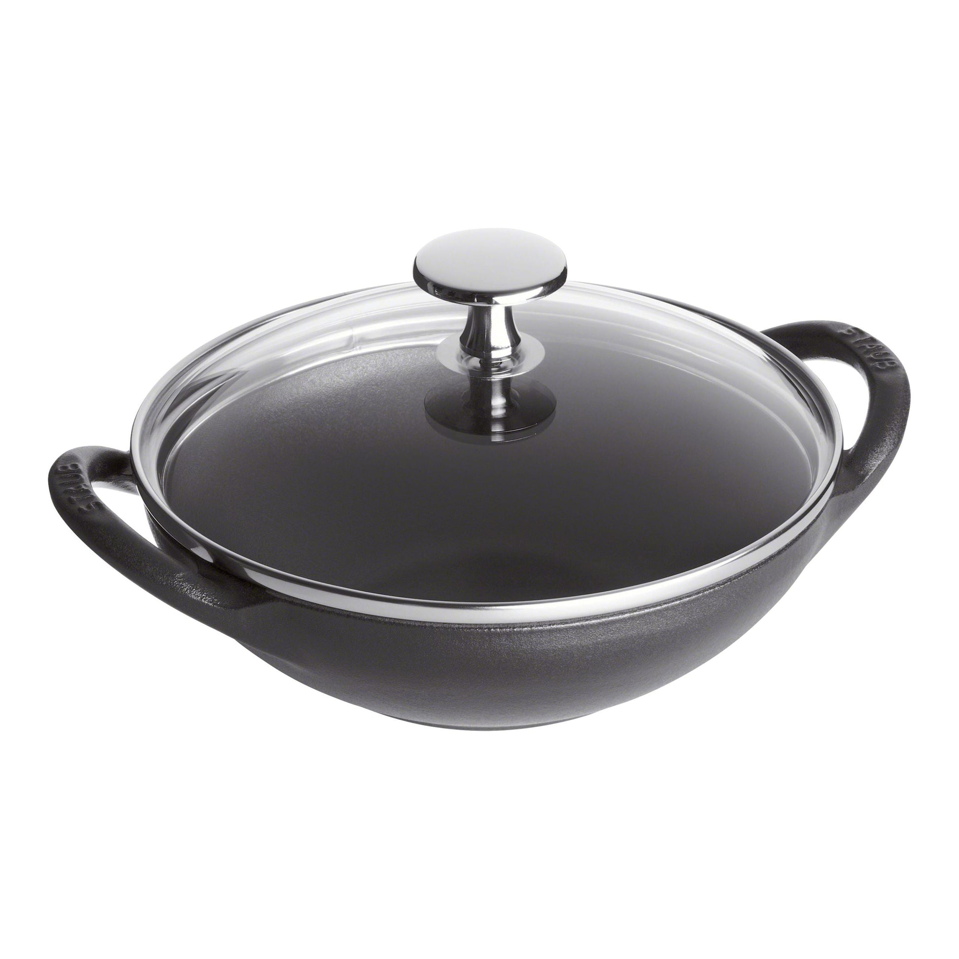 STAUB Cast Iron Mini Wok 16cm Black Enameled-Wok-DECOROLALA