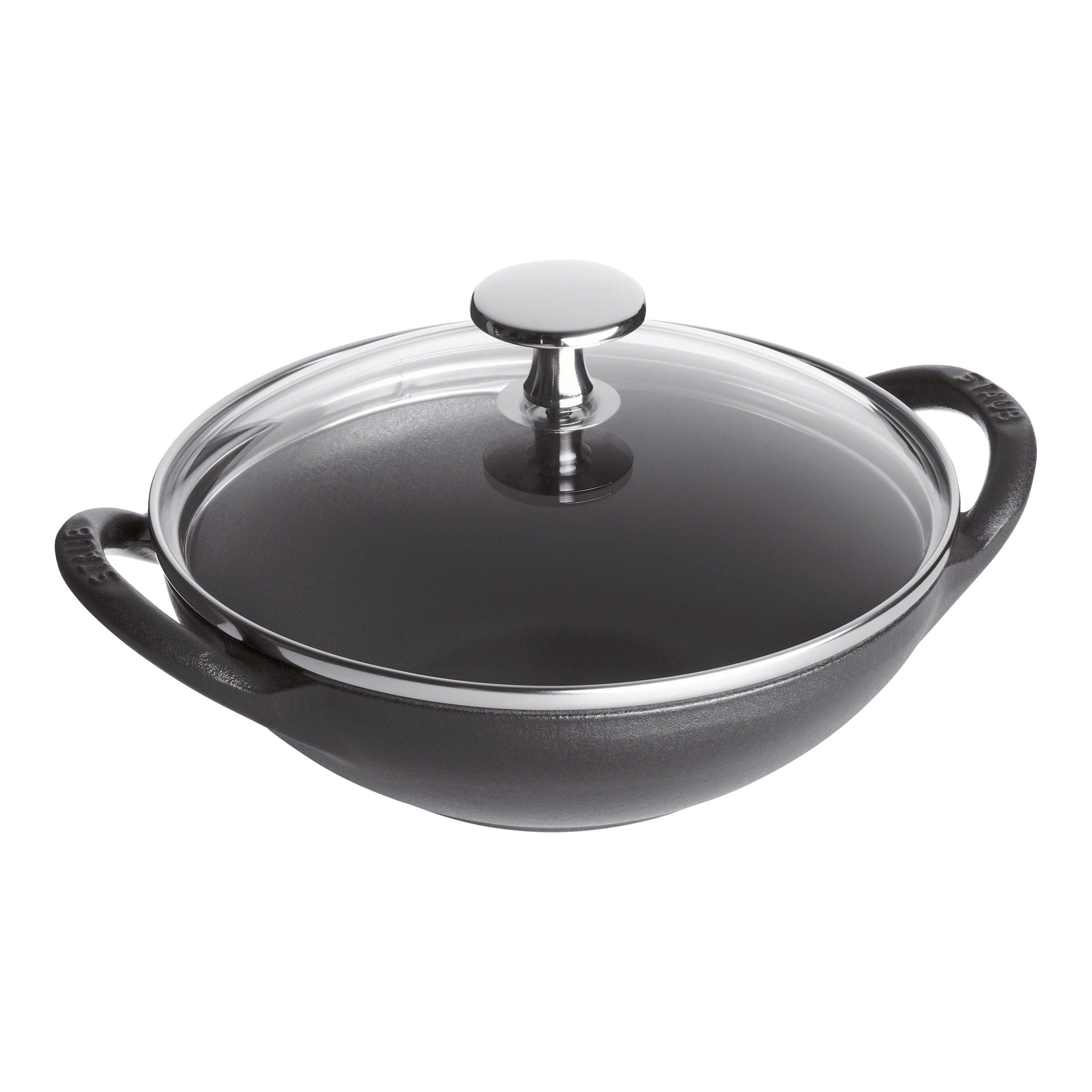 STAUB Cast Iron Mini Wok 16cm Black Enameled-Wok-DECOROLALA