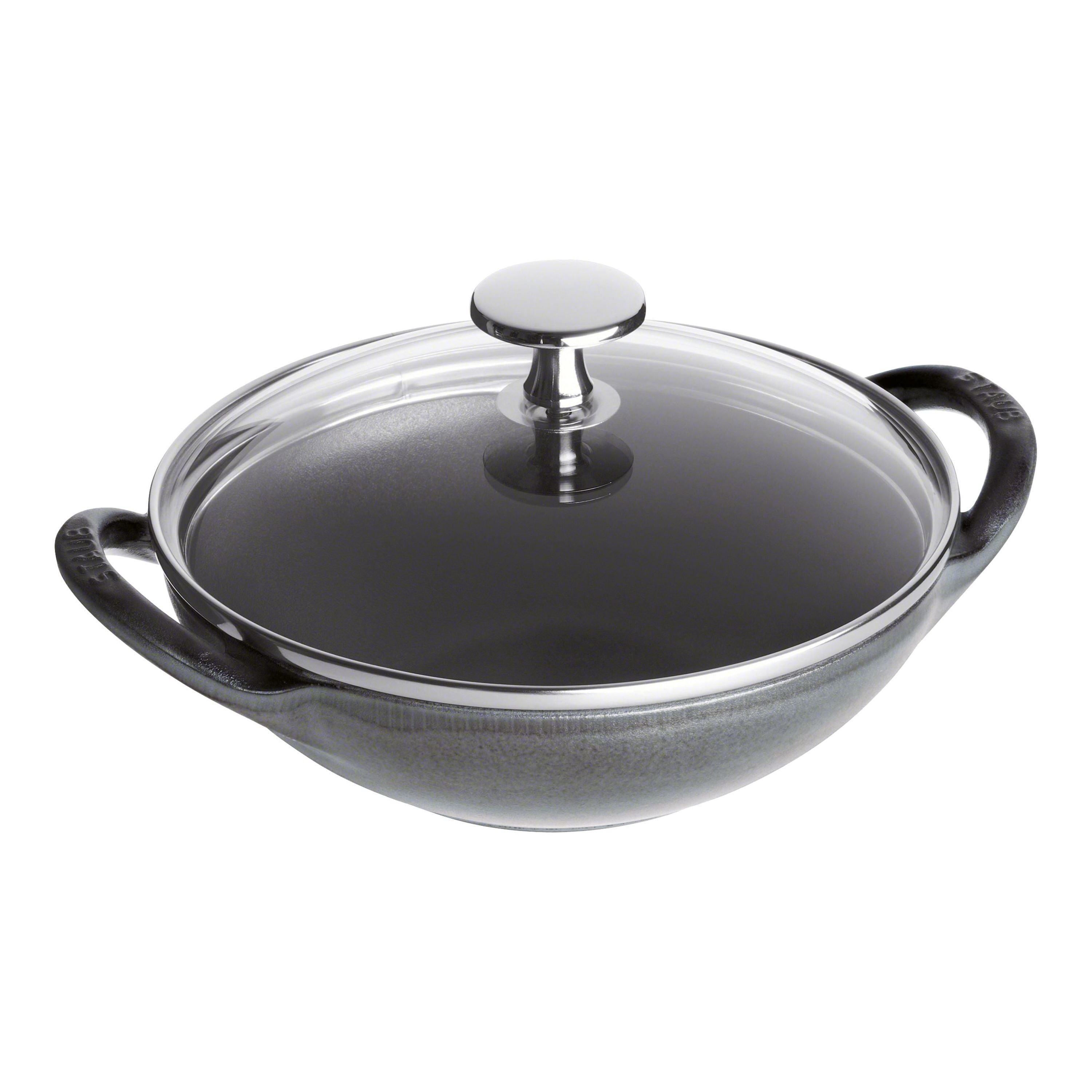 STAUB Cast Iron Mini Wok 16cm Graphite-Grey-Wok-DECOROLALA