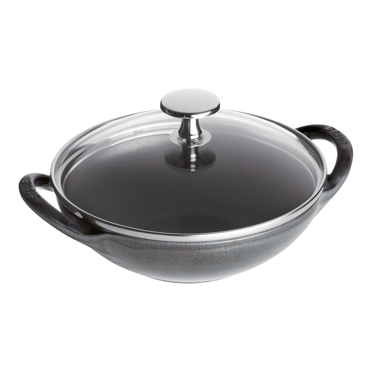 STAUB Cast Iron Mini Wok 16cm Graphite-Grey-Woks-DECOROLALA