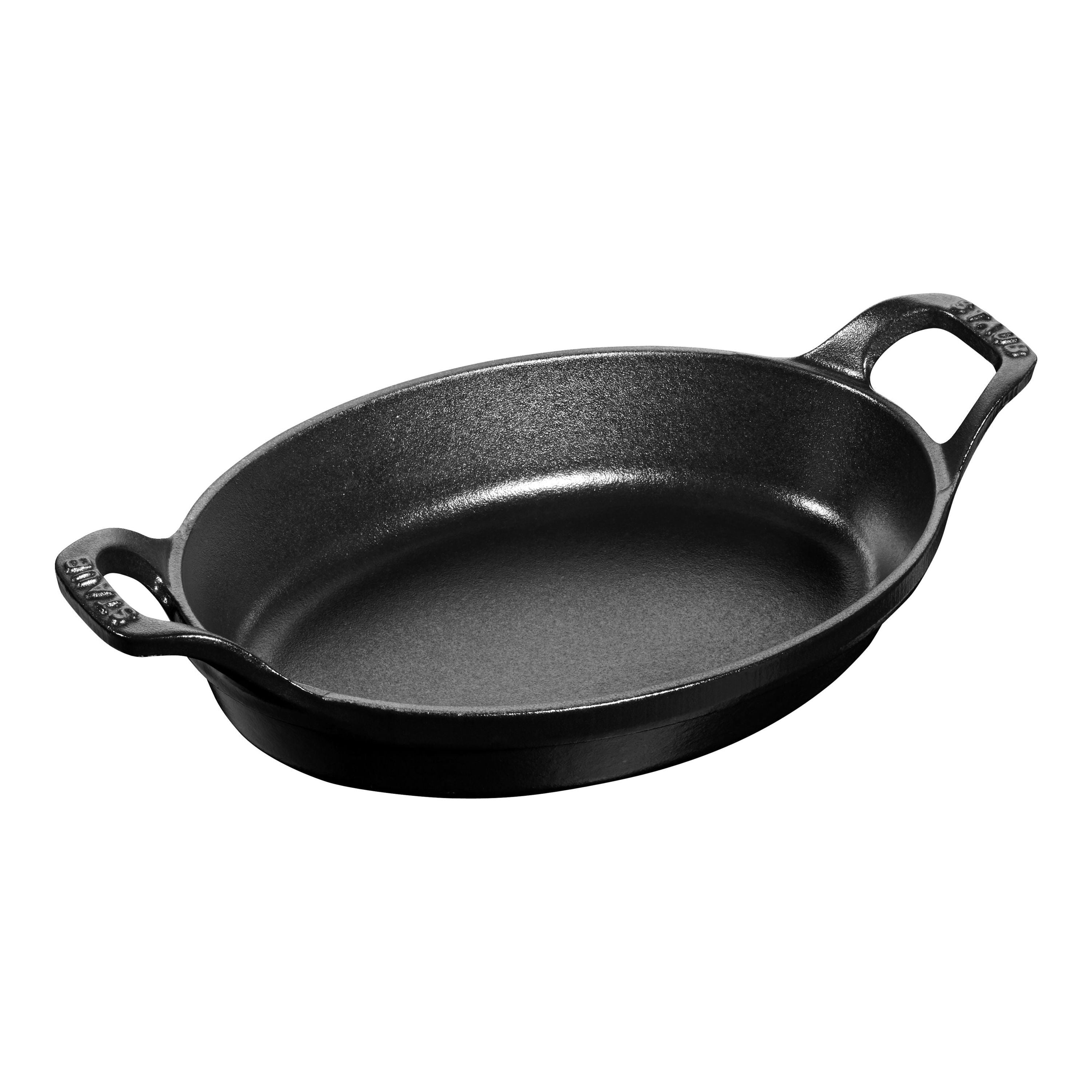 STAUB Cast Iron Oval Gratin Dish 1.6L - Black-Bakeware-DECOROLALA