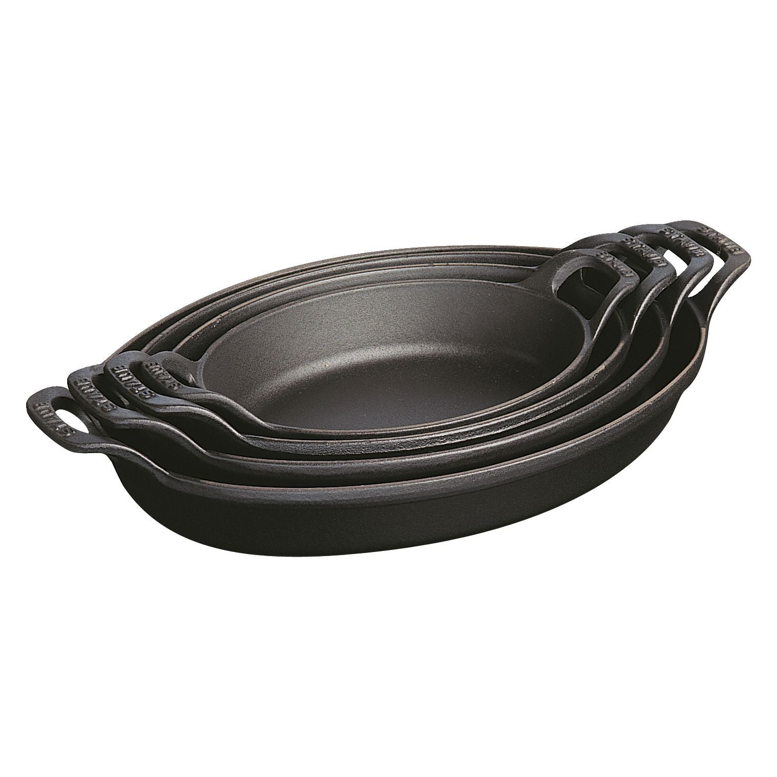 STAUB Cast Iron Oval Gratin Dish 1.6L - Black-Bakeware-DECOROLALA