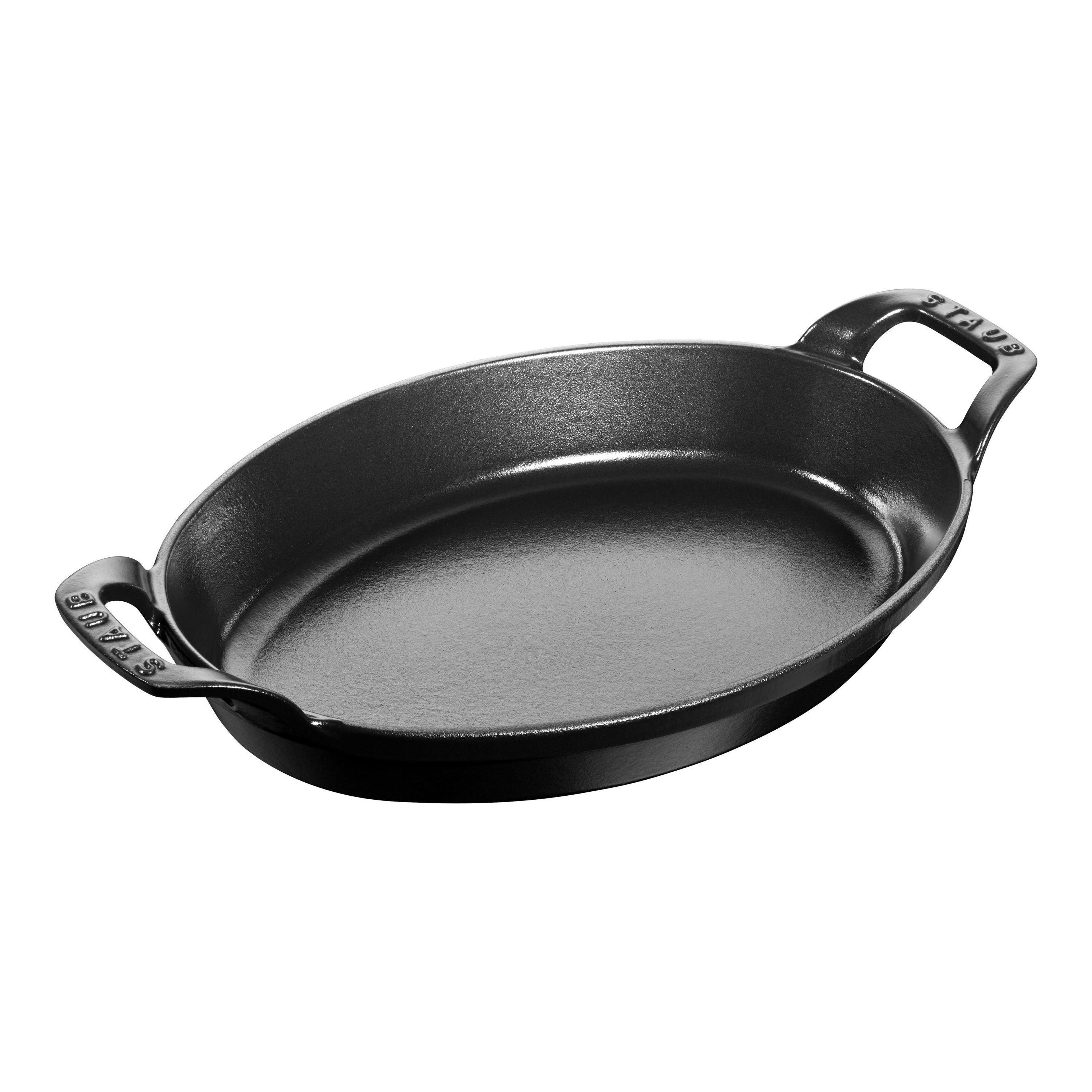 STAUB Cast Iron Oval Gratin Dish 1.6L - Black-Bakeware-DECOROLALA