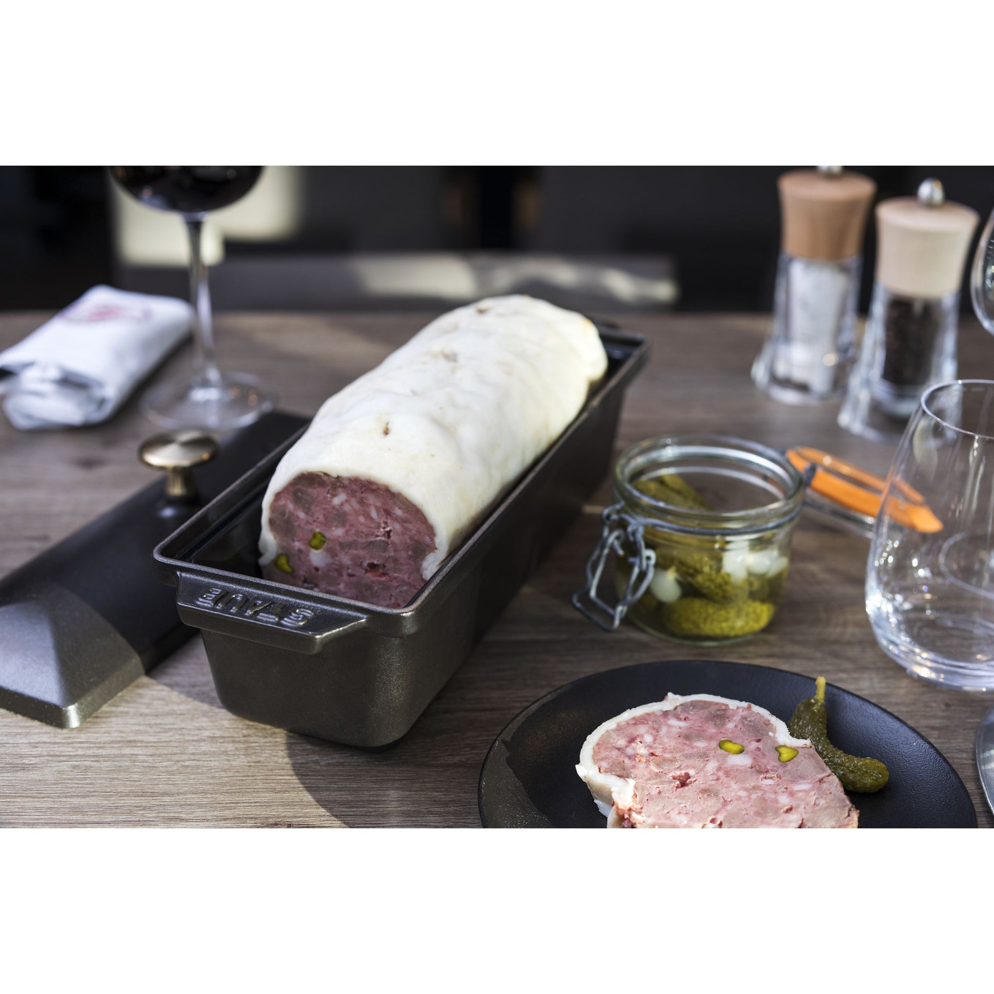 STAUB Cast Iron Rectangular Terrine 30x11cm Black-Casserole Dish-DECOROLALA