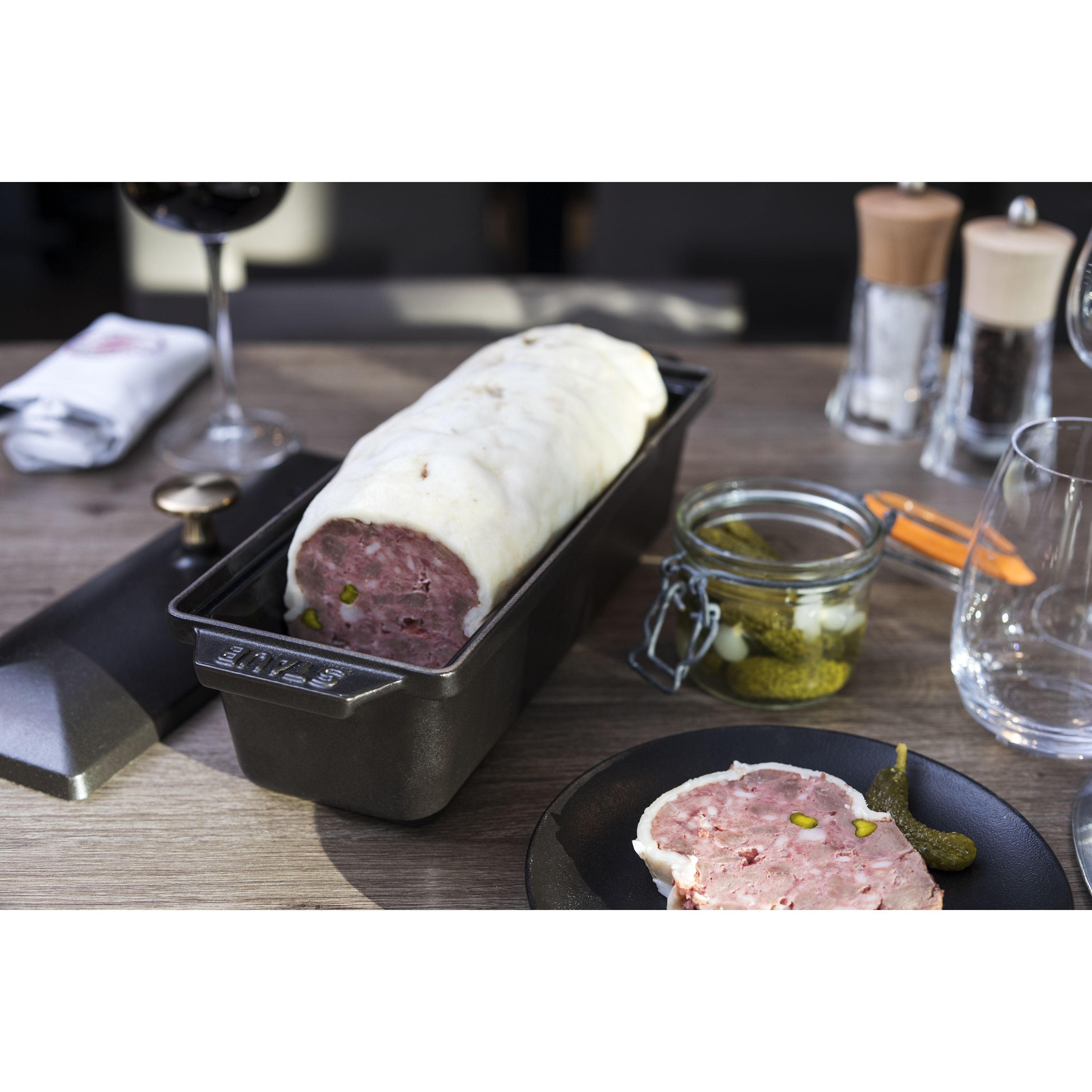 STAUB Cast Iron Rectangular Terrine 30x11cm Black-Casserole Dish-DECOROLALA
