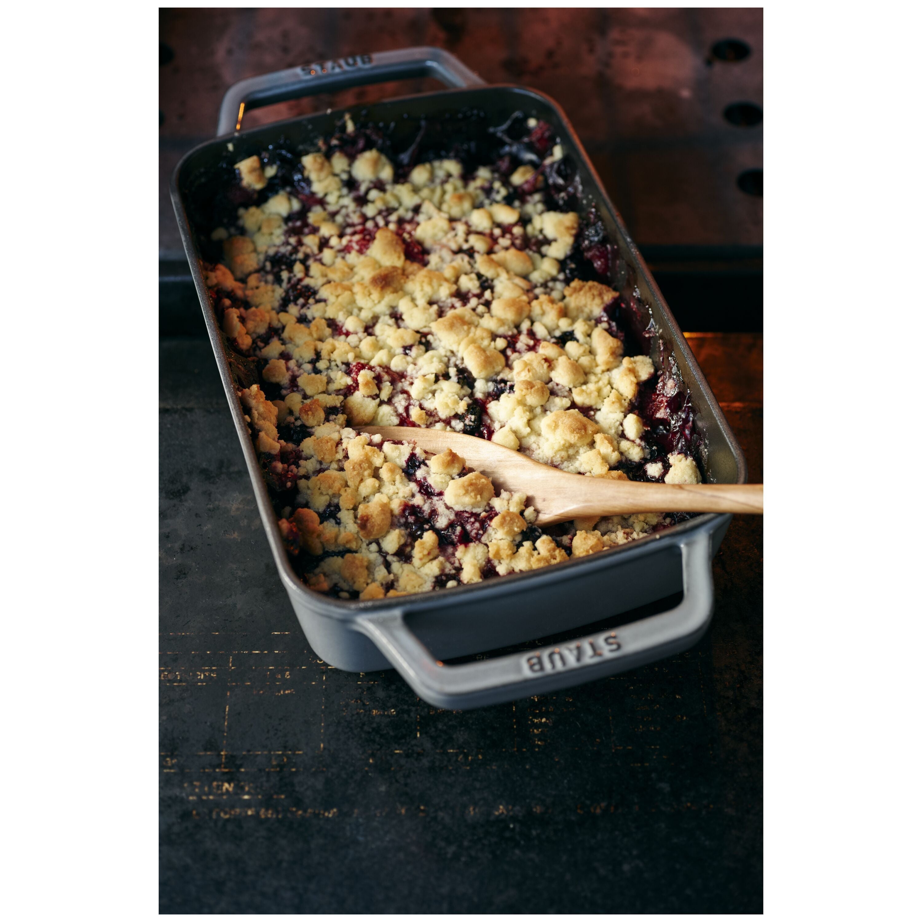 STAUB Cast Iron Roasting Pan 3.25L Graphite-Grey-Saucepan-DECOROLALA