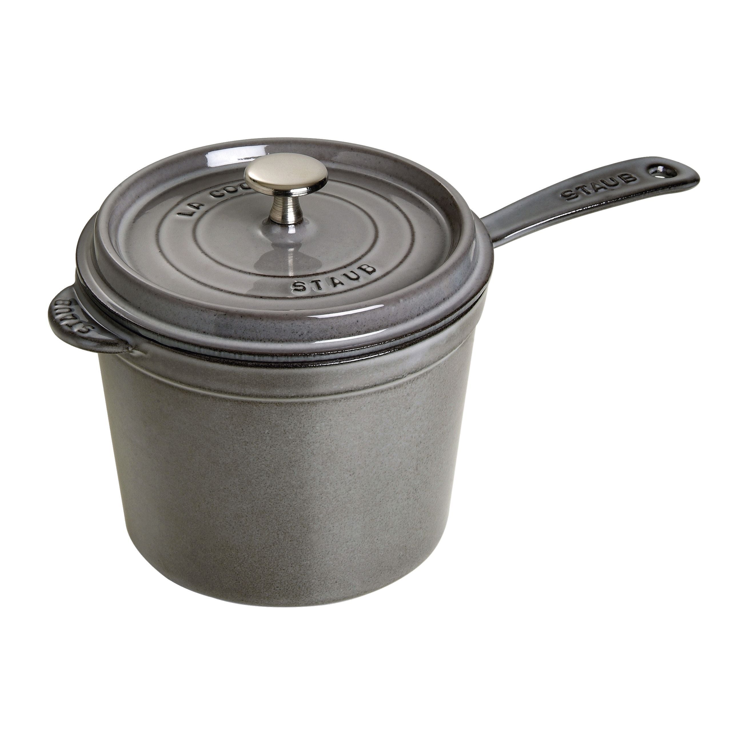 STAUB Cast Iron Round Sauce Pan 2.8L Graphite-Grey-Saucepan-DECOROLALA