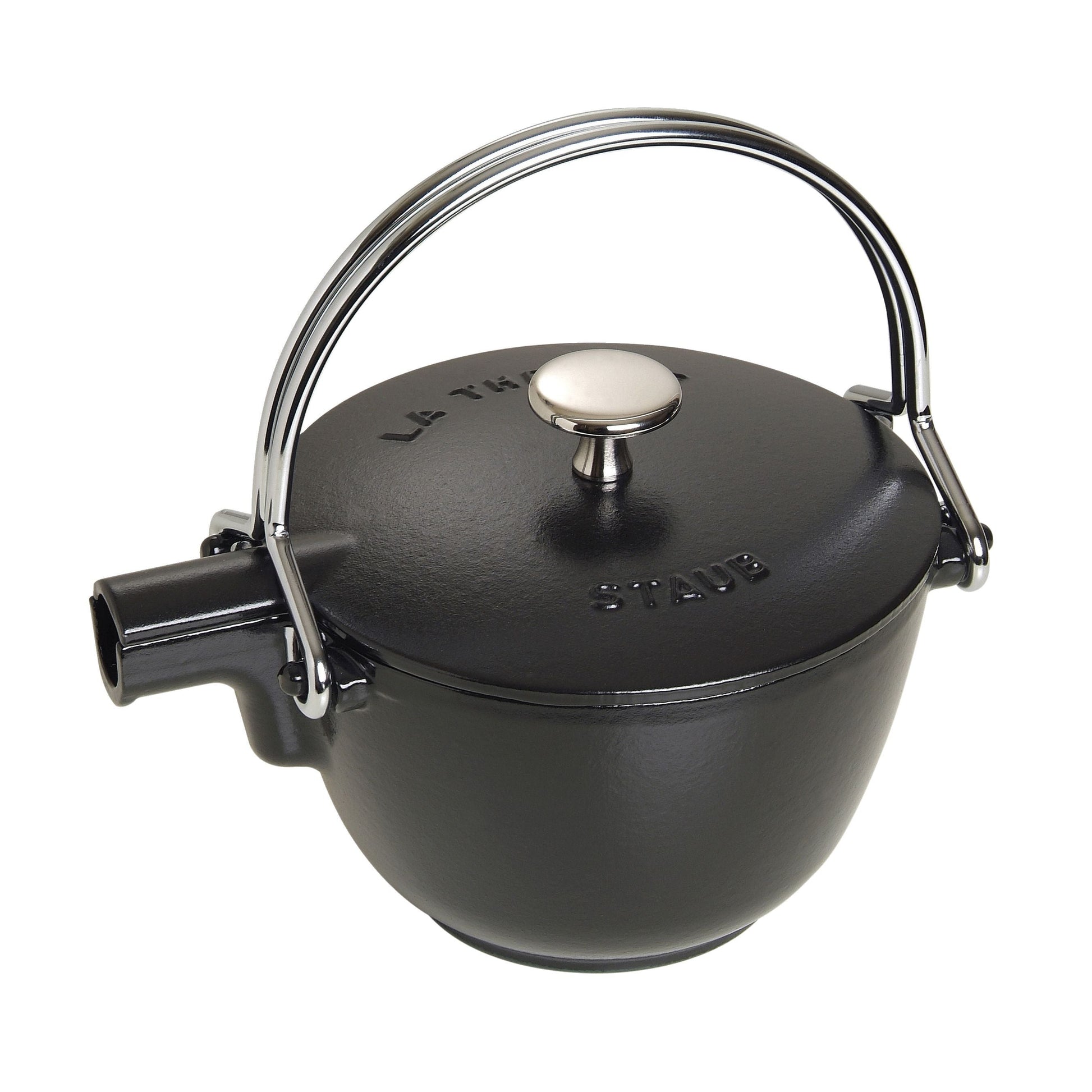 STAUB Cast Iron Tea Kettle 1.1L Black-Teapot-DECOROLALA
