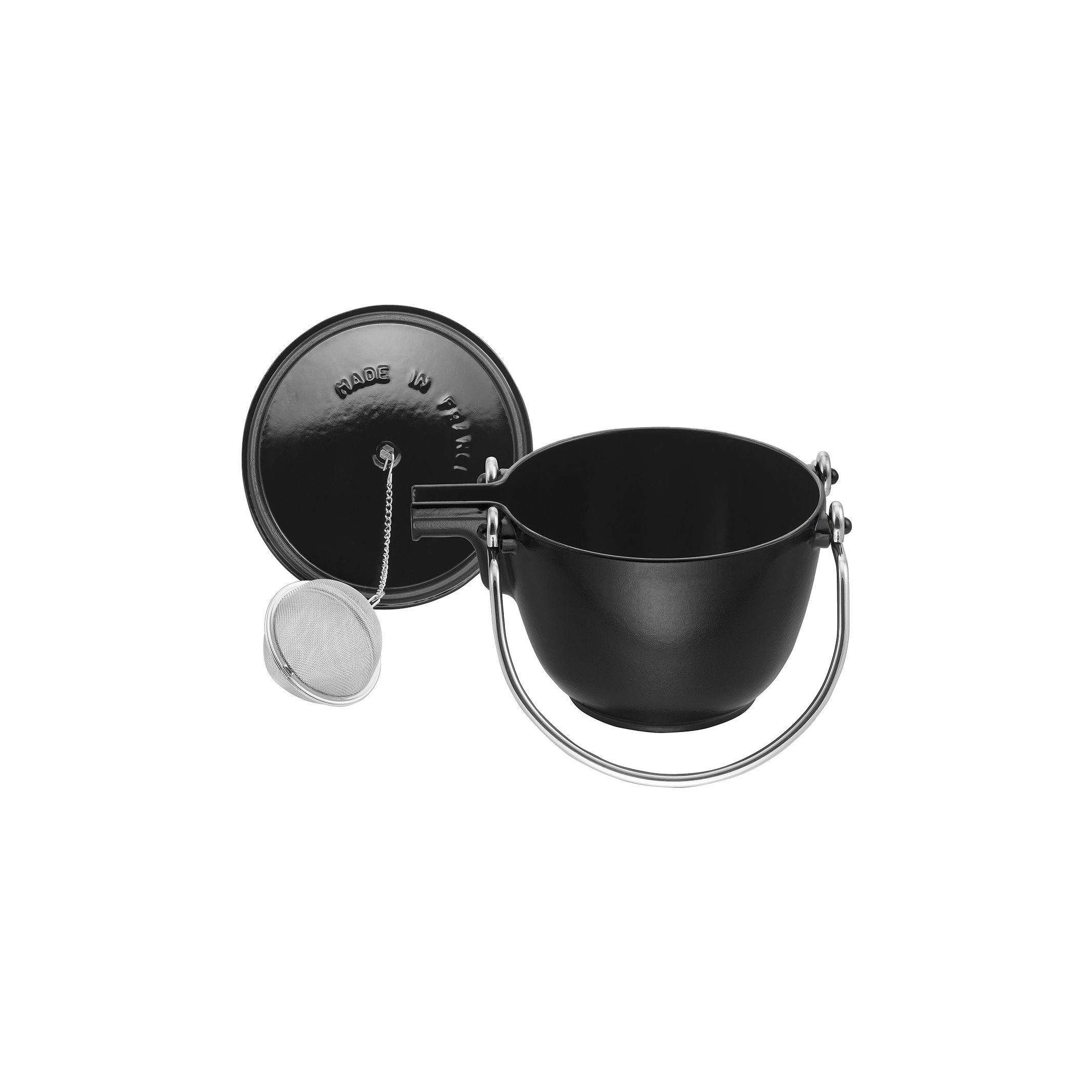 STAUB Cast Iron Tea Kettle 1.1L Black-Teapot-DECOROLALA