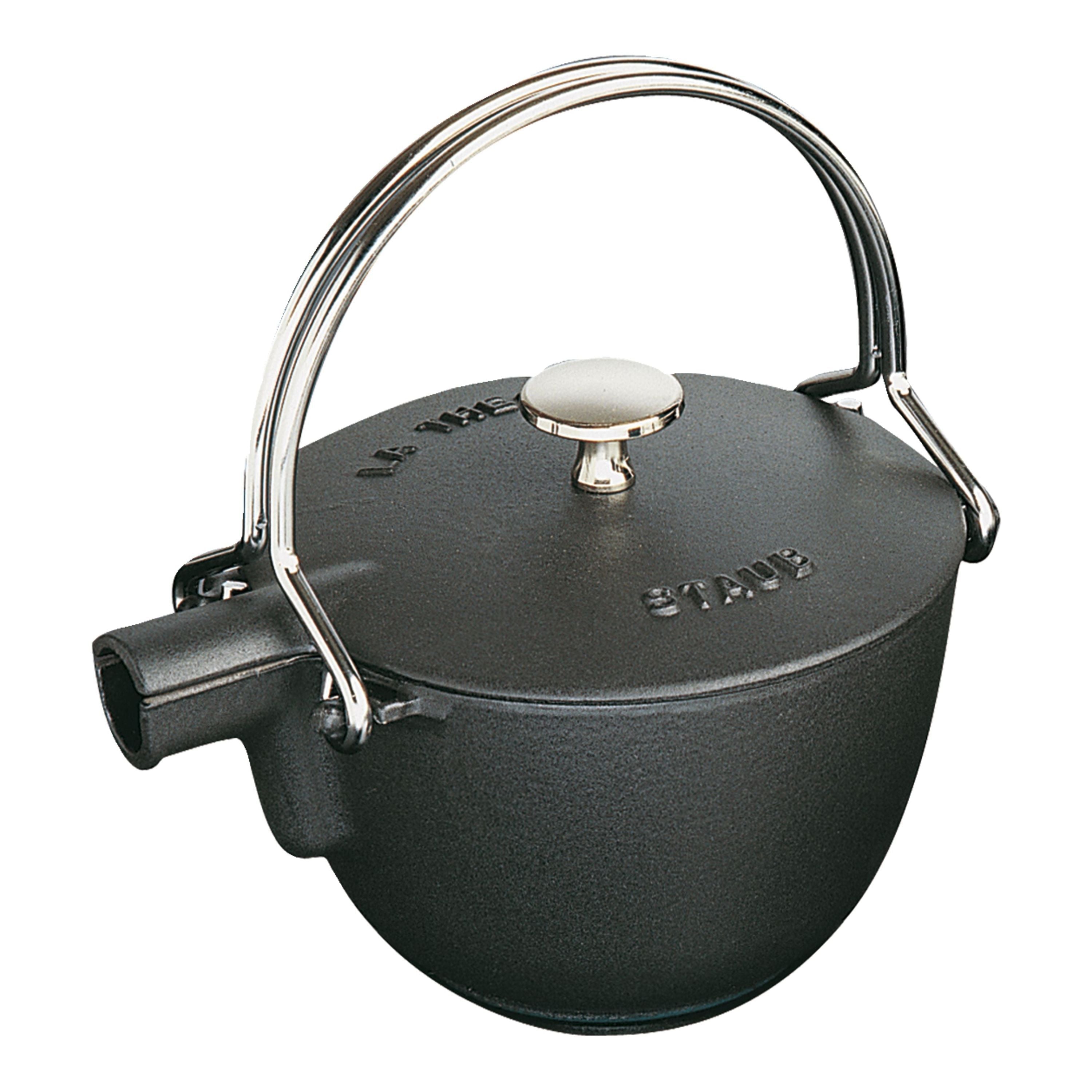 STAUB Cast Iron Tea Kettle 1.1L Black-Teapot-DECOROLALA