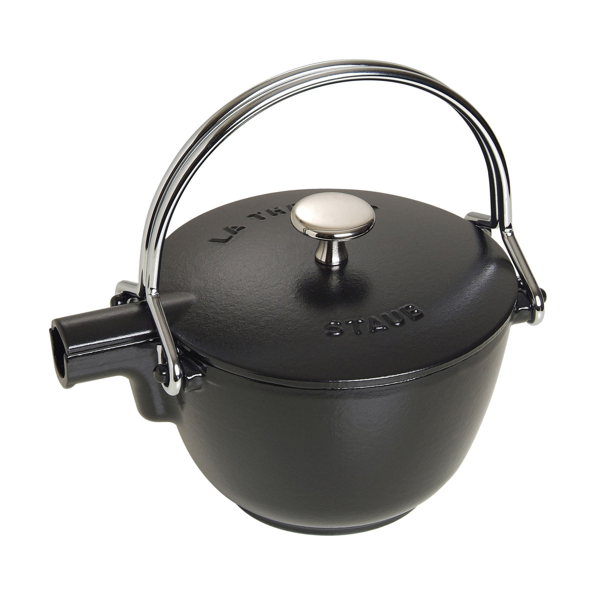 STAUB Cast Iron Tea Kettle 1.1L Black-Teapots-DECOROLALA