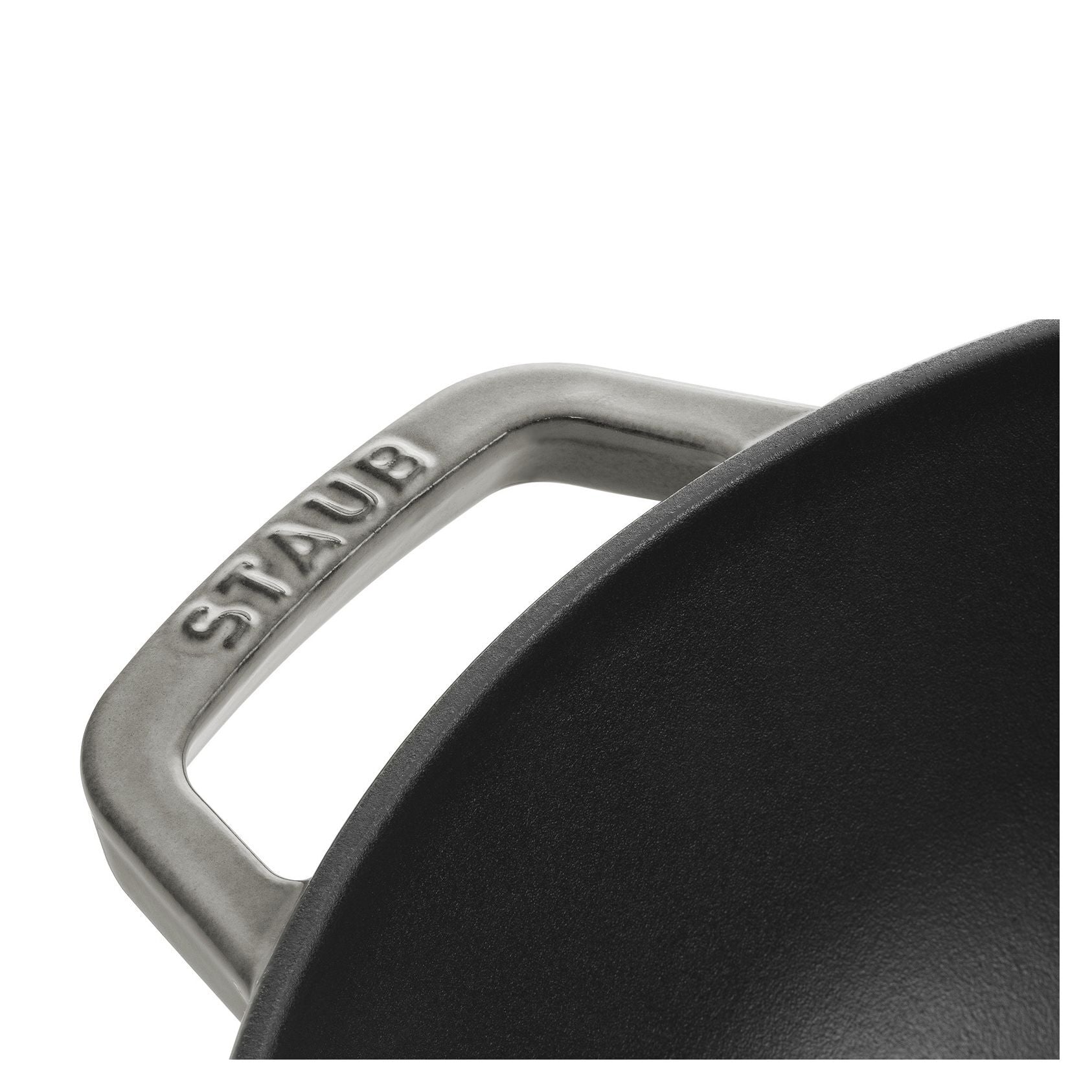 STAUB Cast Iron Wok 30cm with Glass Lid - Graphite-Wok-DECOROLALA