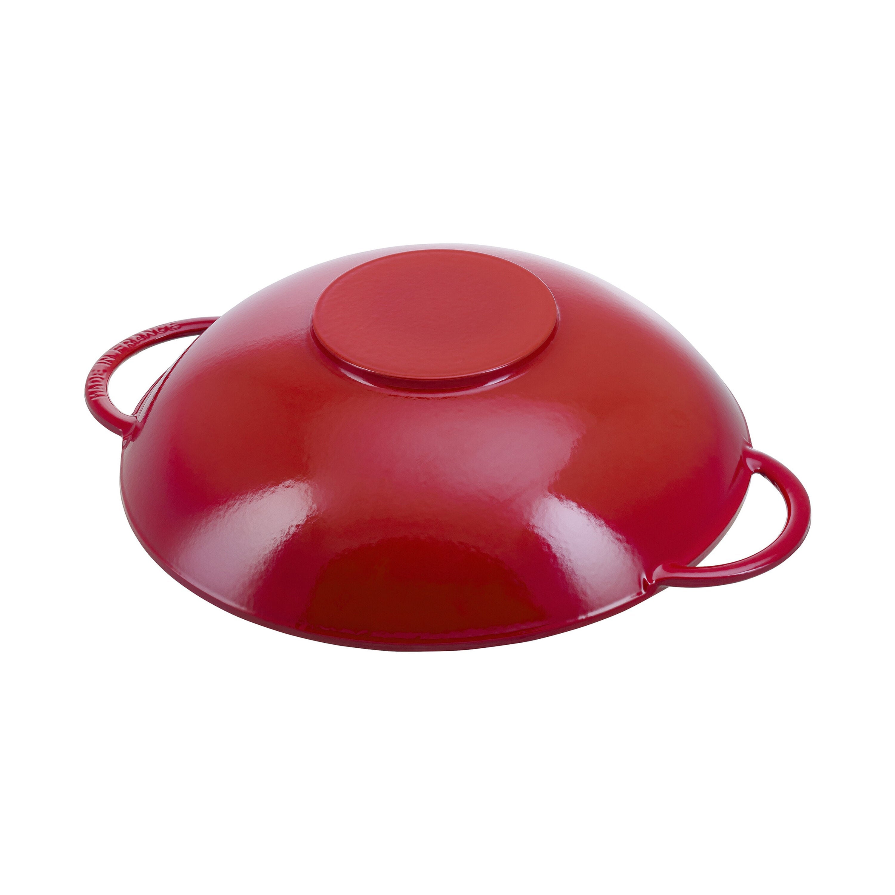 STAUB Cast Iron Wok 37cm Cherry With Glass Lid-Wok-DECOROLALA