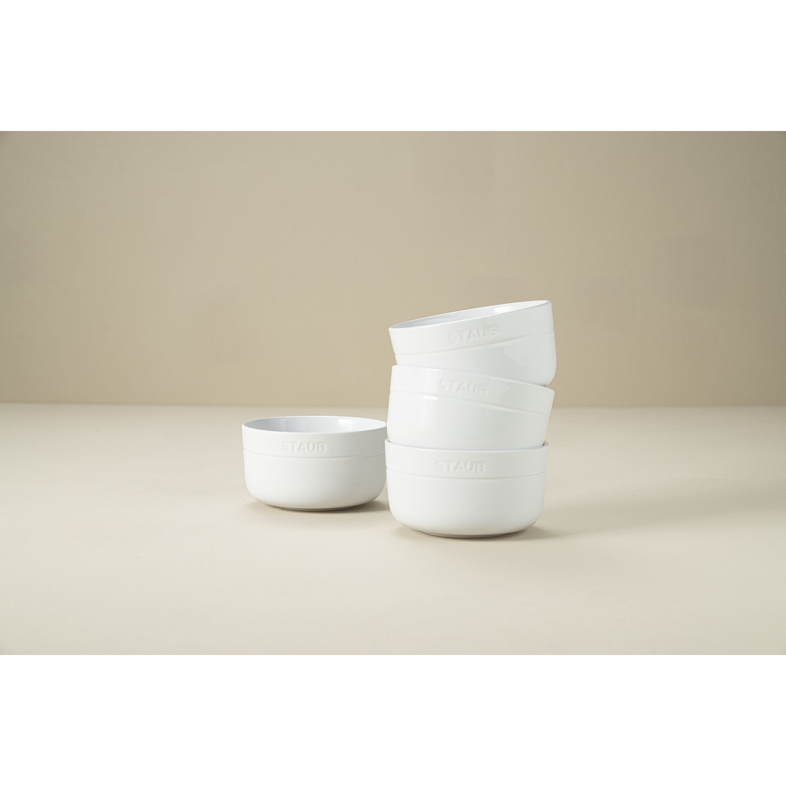STAUB Ceramic Bowl Set 4pc 5" White-Dinnerware-DECOROLALA