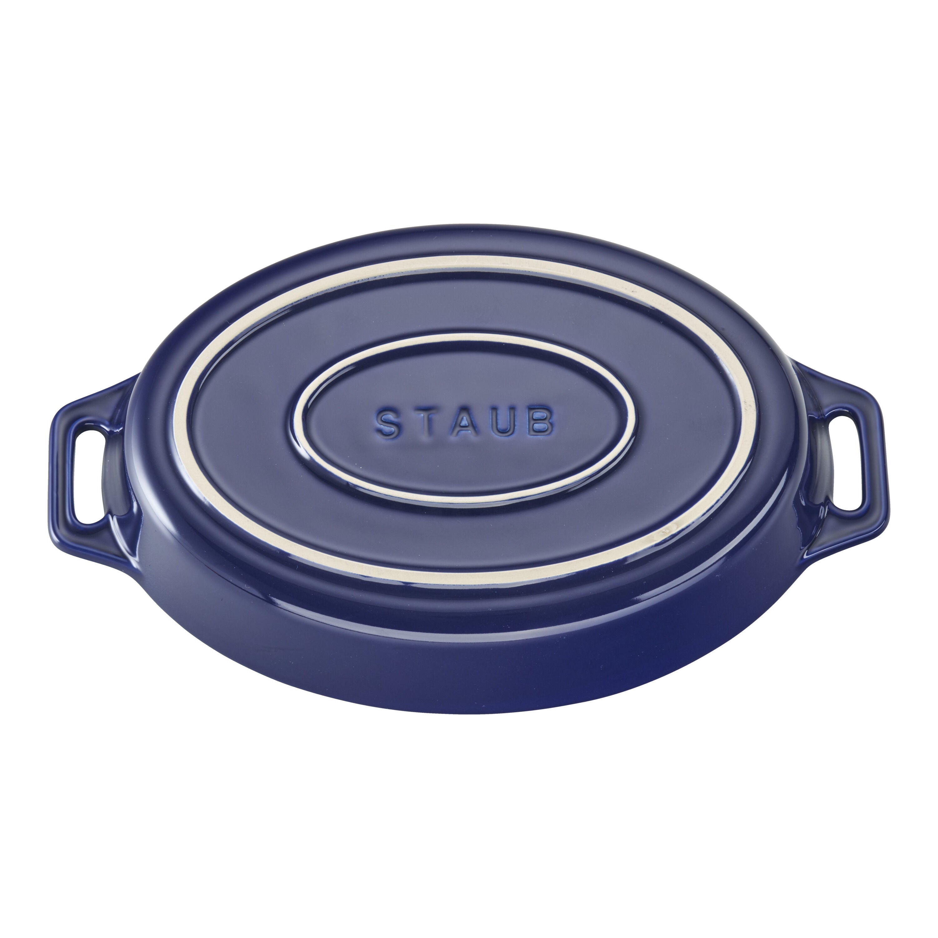 STAUB Ceramique 0.4 ml Ceramic Oval Baking Dish, Dark-Blue-Bakeware-DECOROLALA