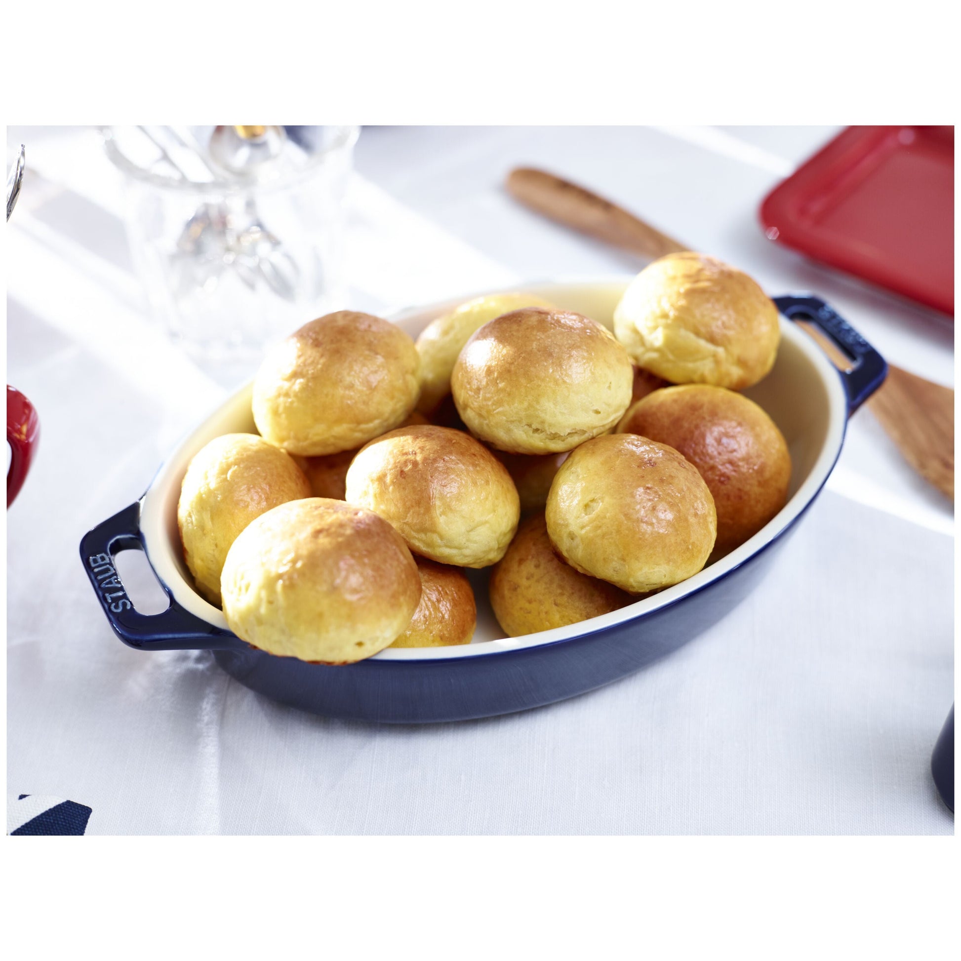 STAUB Ceramique 0.4 ml Ceramic Oval Baking Dish, Dark-Blue-Bakeware-DECOROLALA