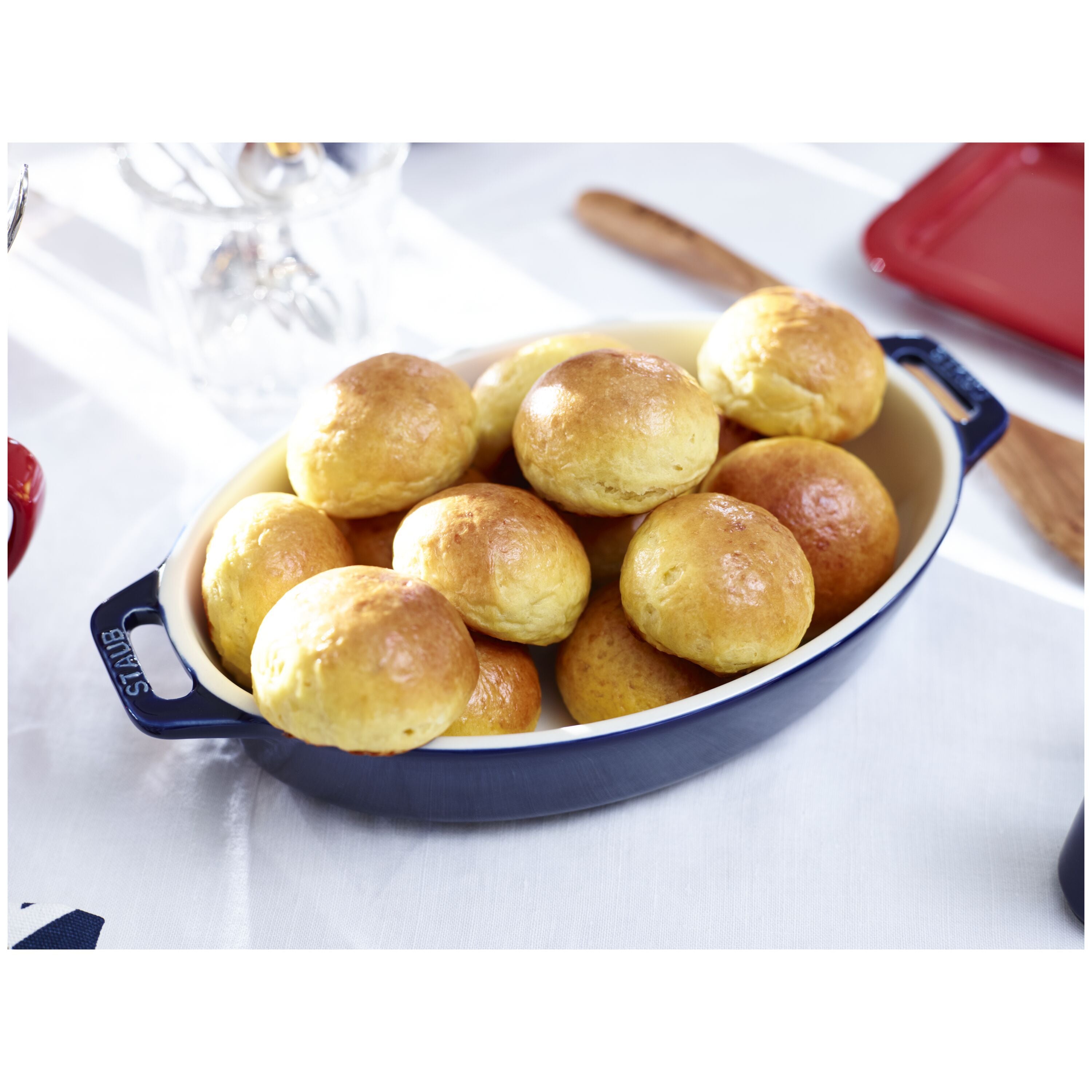 STAUB Ceramique 0.4 ml Ceramic Oval Baking Dish, Dark-Blue-Bakeware-DECOROLALA