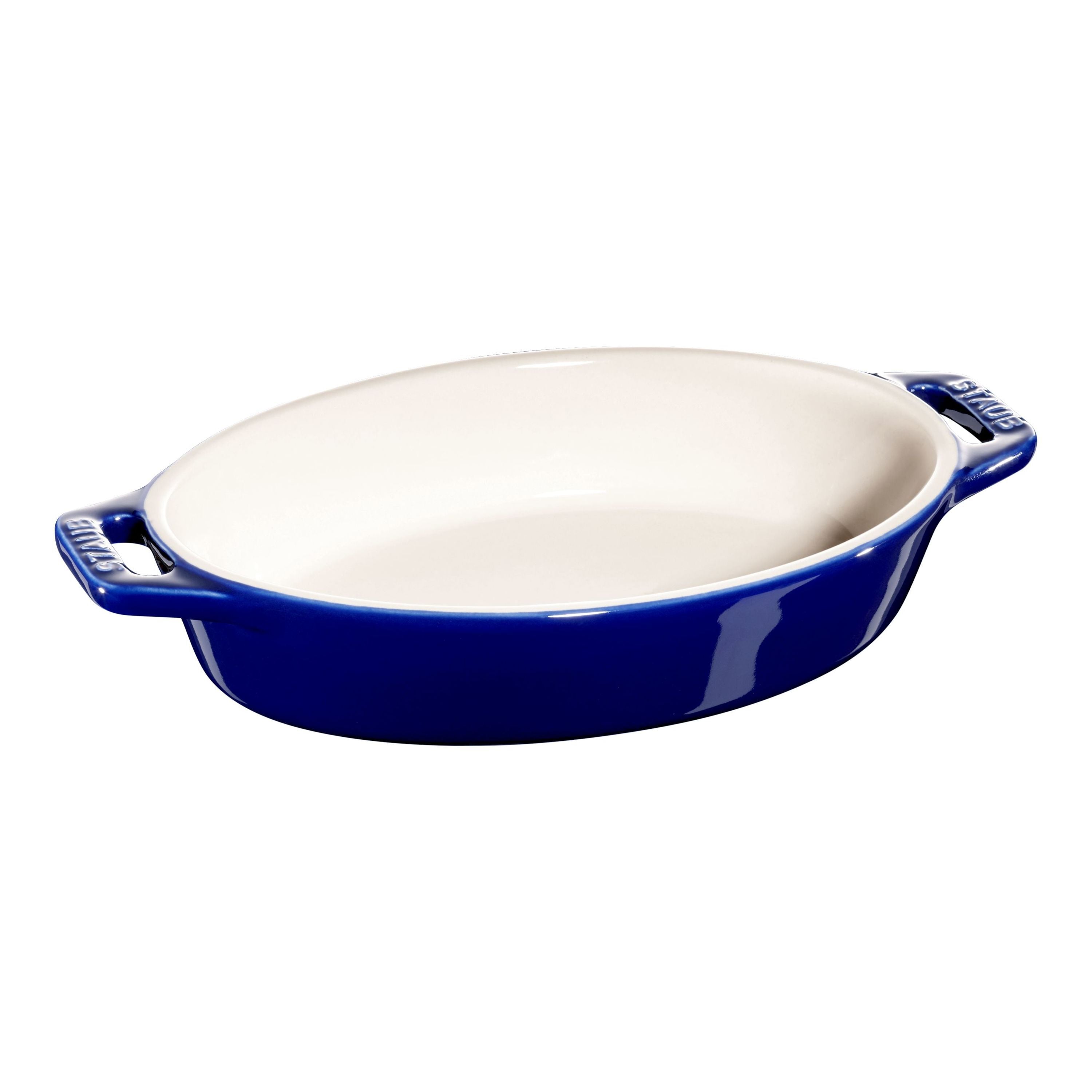 STAUB Ceramique 0.4 ml Ceramic Oval Baking Dish, Dark-Blue-Bakeware-DECOROLALA