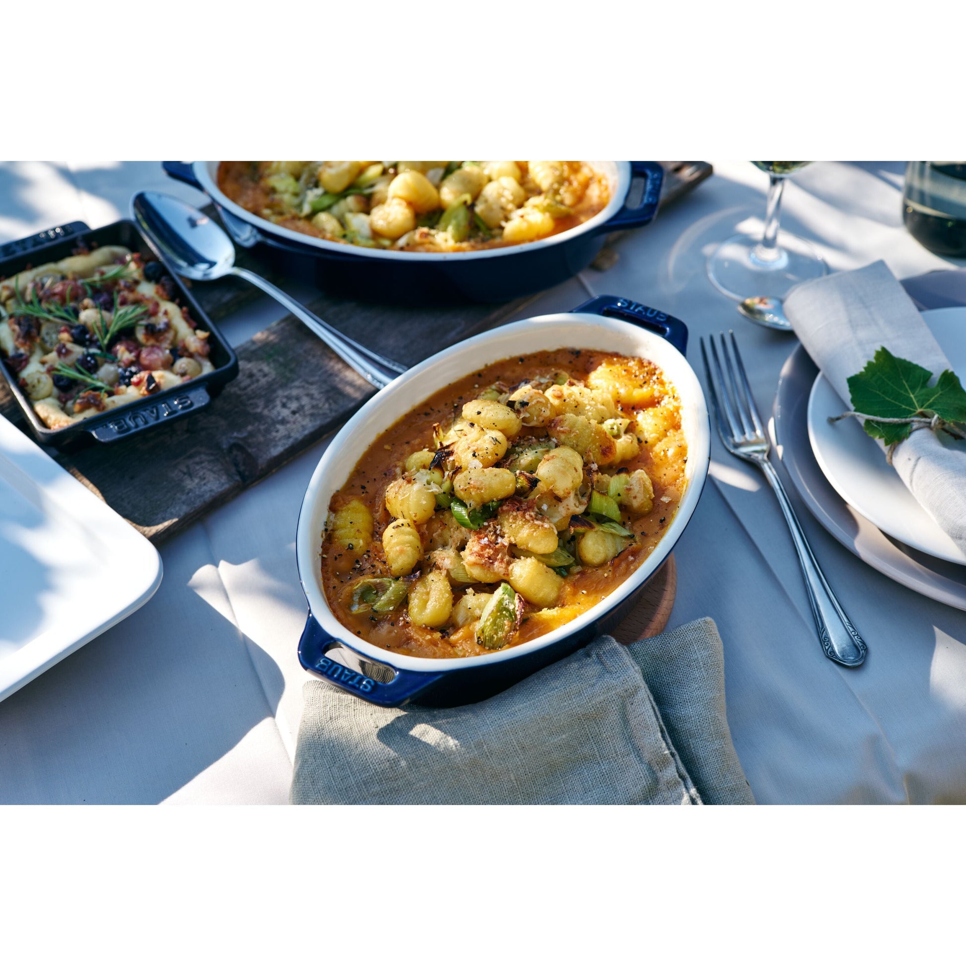 STAUB Ceramique 1 L Ceramic Oval Baking Dish, Dark-Blue-Bakeware-DECOROLALA