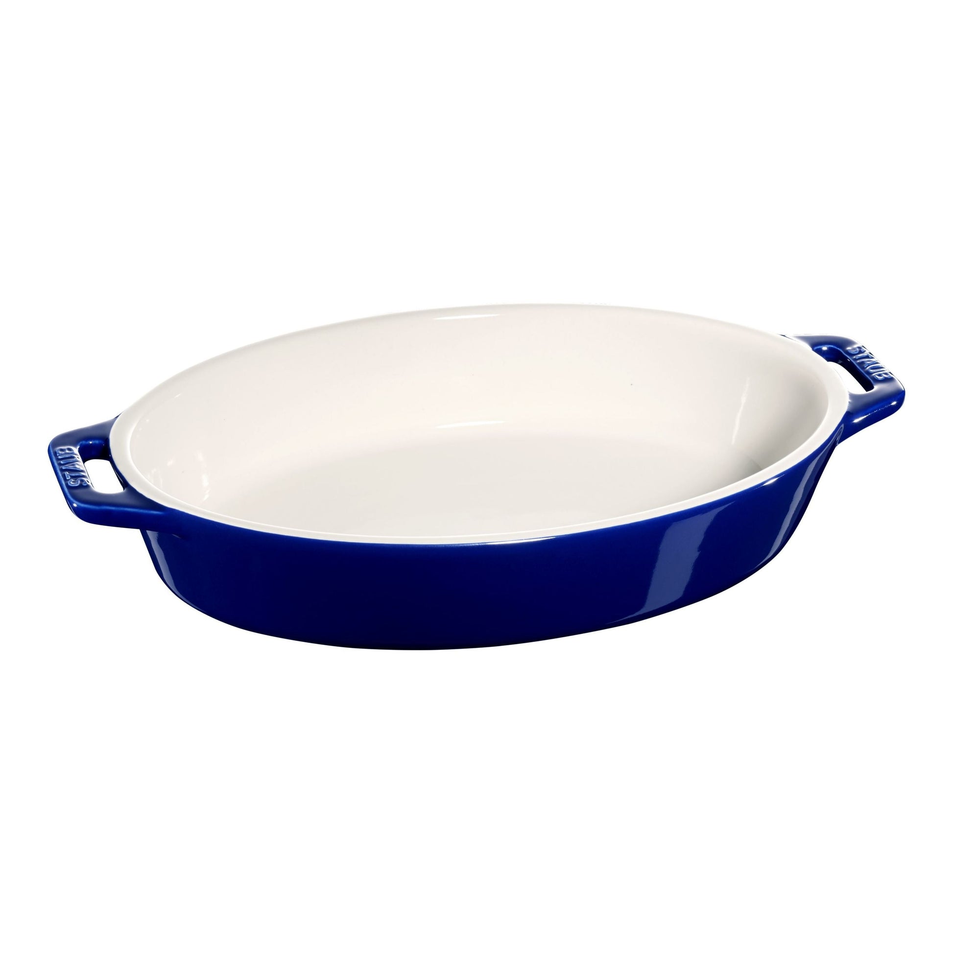 STAUB Ceramique 1 L Ceramic Oval Baking Dish, Dark-Blue-Bakeware-DECOROLALA