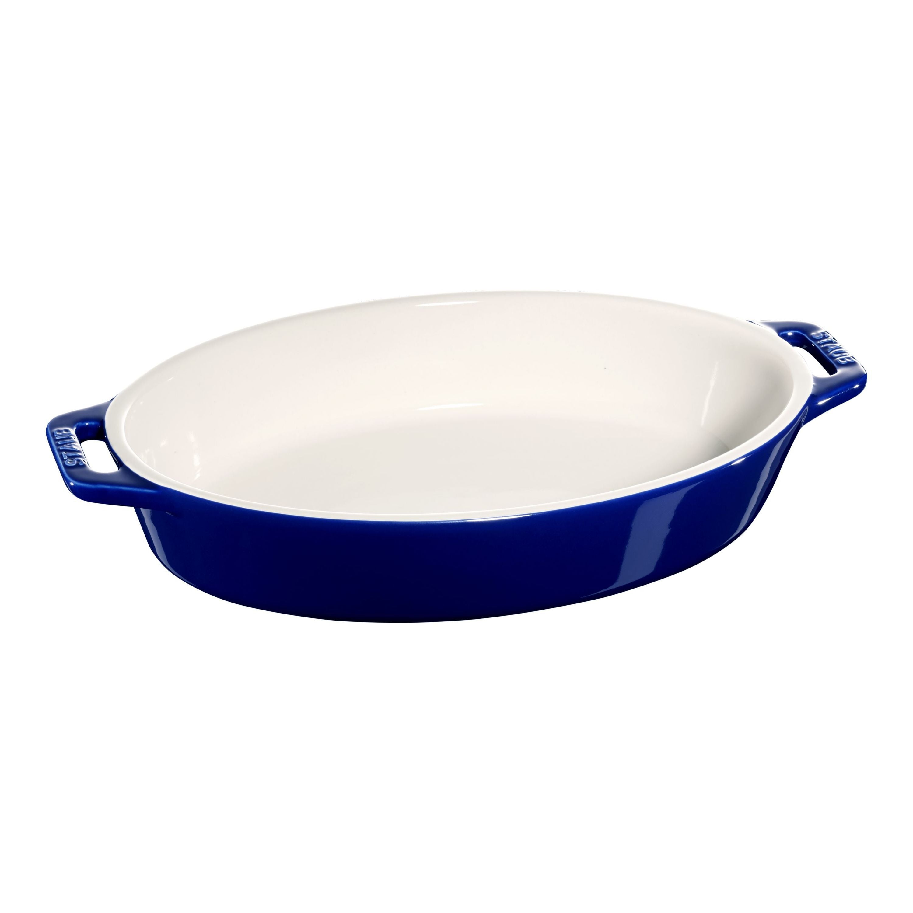 STAUB Ceramique 1 L Ceramic Oval Baking Dish, Dark-Blue-Bakeware-DECOROLALA