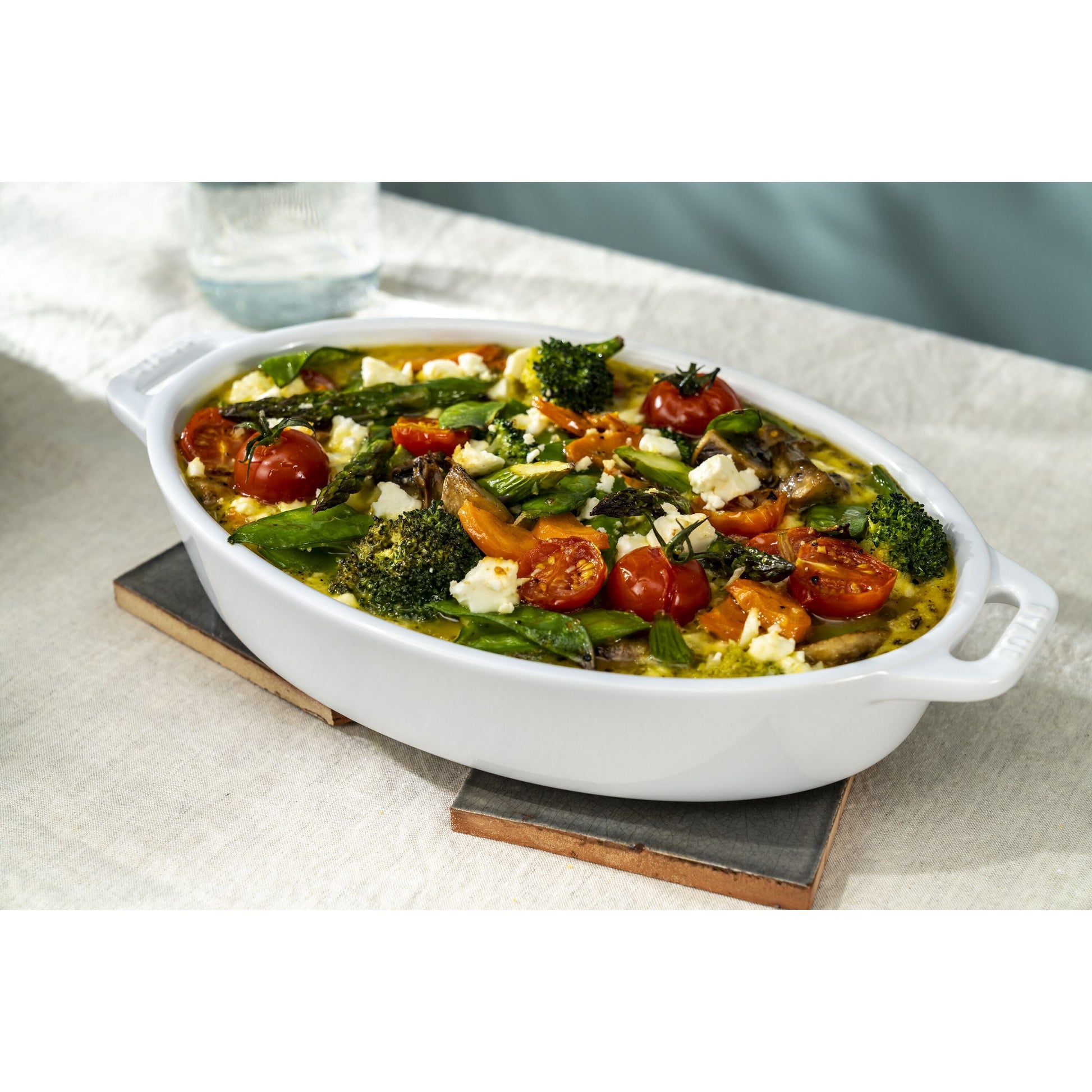 STAUB Ceramique 1 L Ceramic Oval Baking Dish, White-Bakeware-DECOROLALA