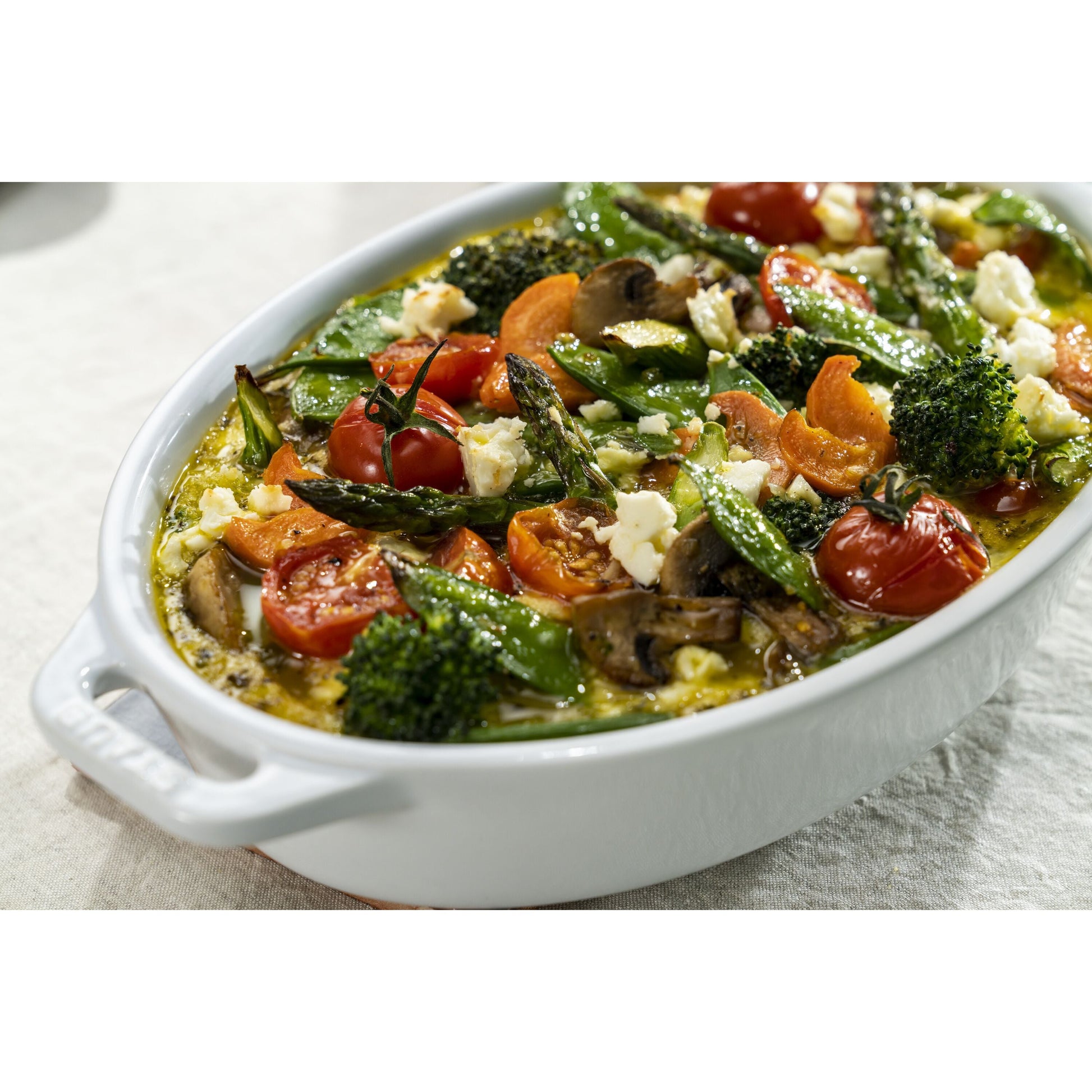 STAUB Ceramique 1 L Ceramic Oval Baking Dish, White-Bakeware-DECOROLALA