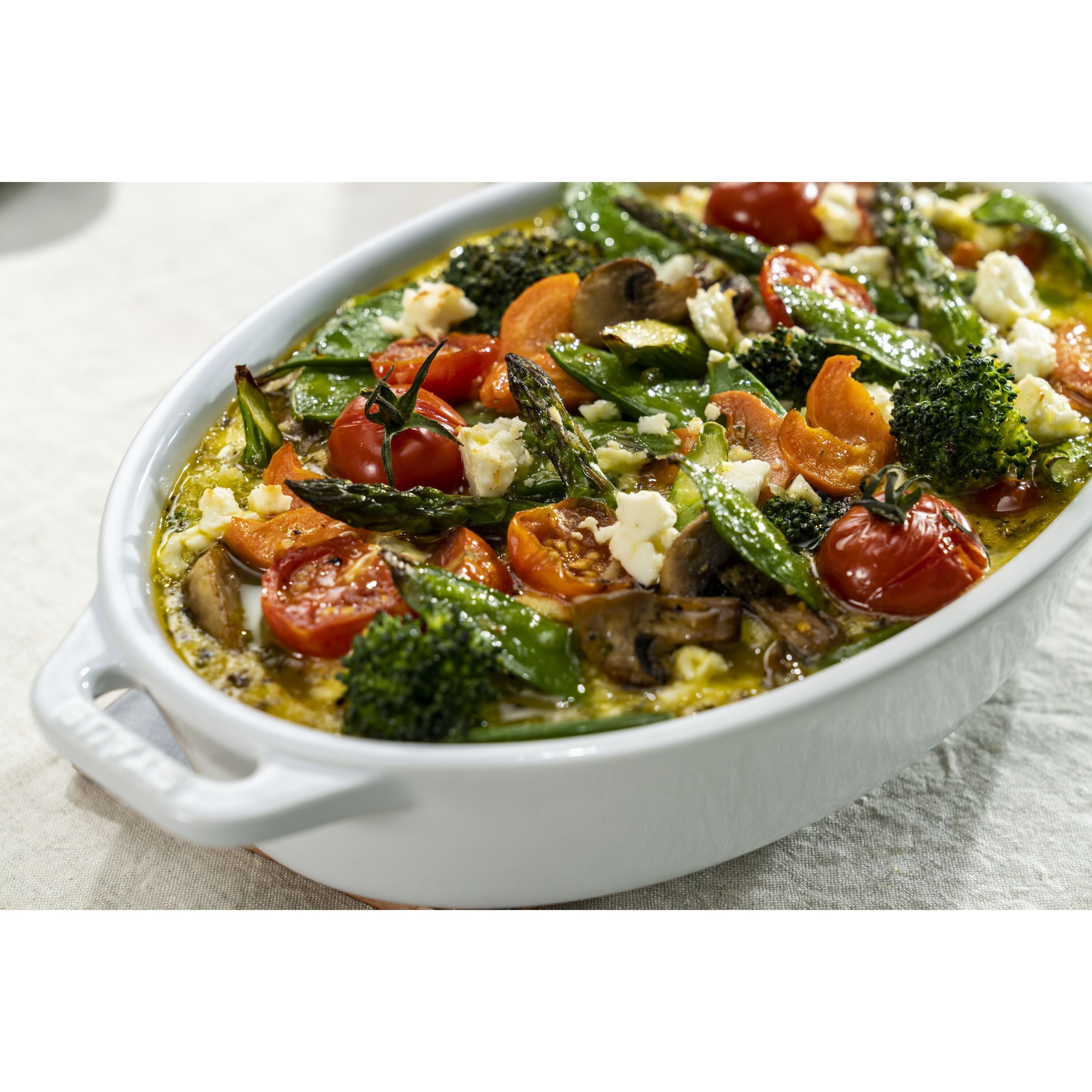 STAUB Ceramique 1 L Ceramic Oval Baking Dish, White-Bakeware-DECOROLALA