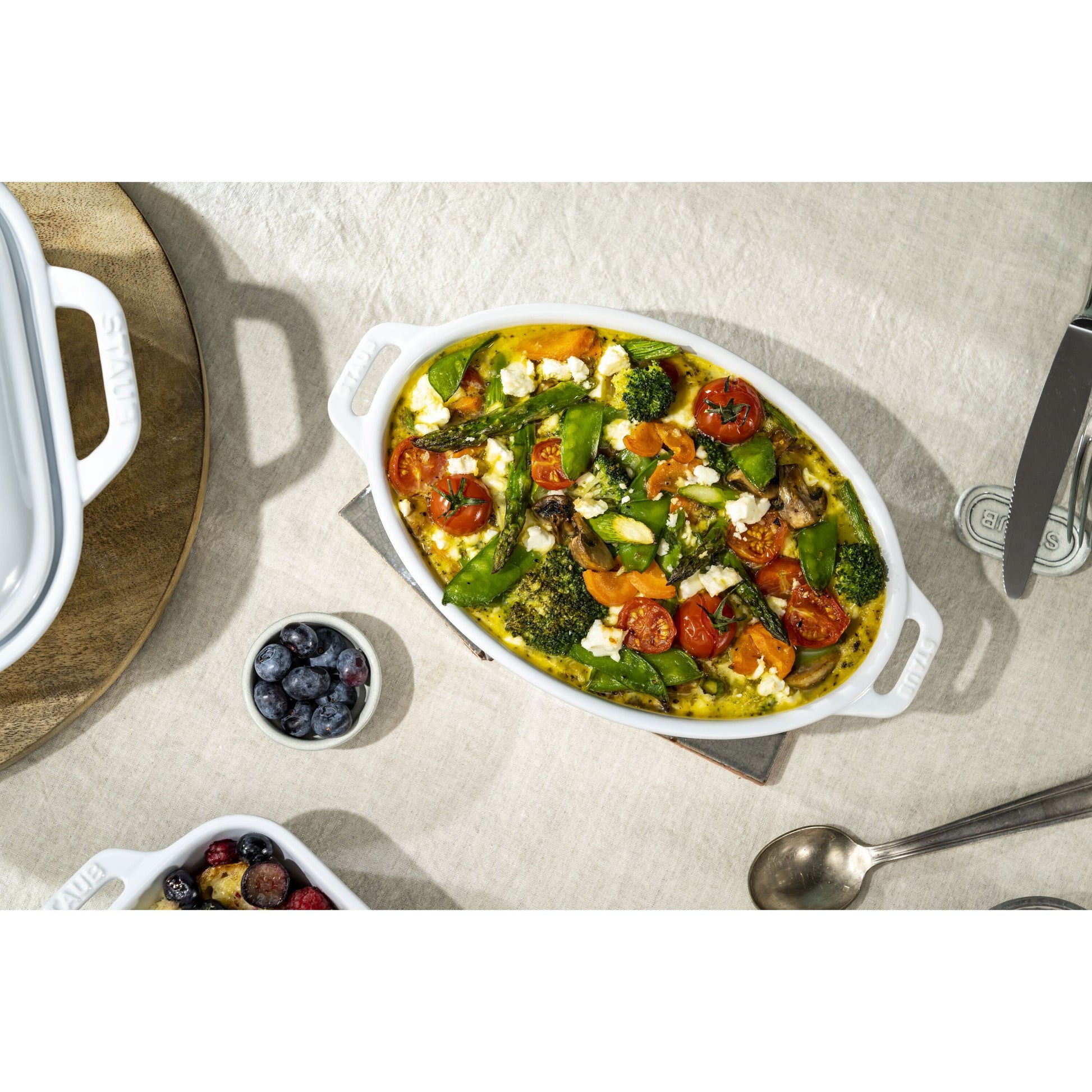 STAUB Ceramique 1 L Ceramic Oval Baking Dish, White-Bakeware-DECOROLALA