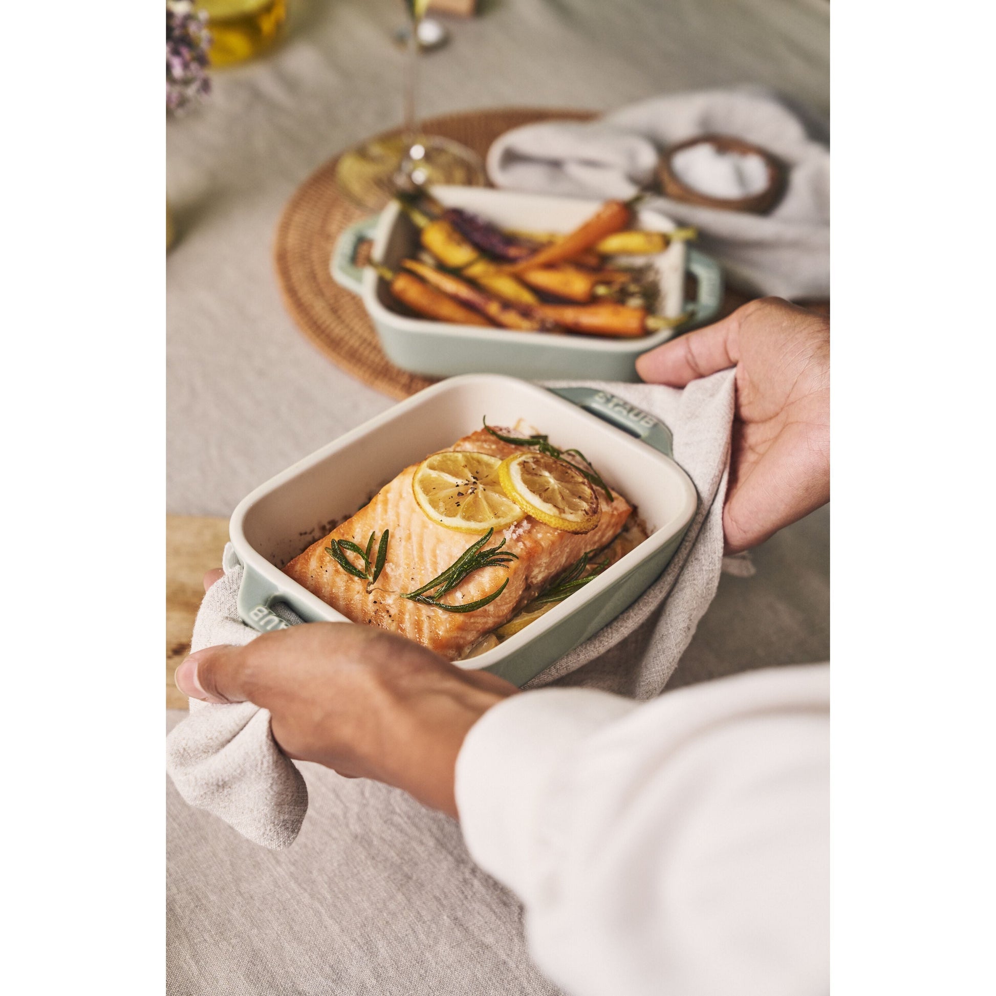 STAUB Ceramique 1 L Ceramic Rectangular Baking Dish, Eucalyptus-Bakeware-DECOROLALA