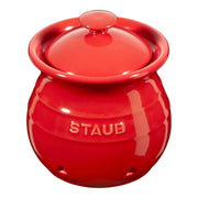 STAUB Ceramique 10 cm Ceramic Garlic Keeper, Cherry-Food Storage Container-DECOROLALA