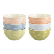STAUB Ceramique 12 cm / 6 Piece Ceramic Bowl Set In Macaron Colours, Mixed Colours-Dinnerware-DECOROLALA