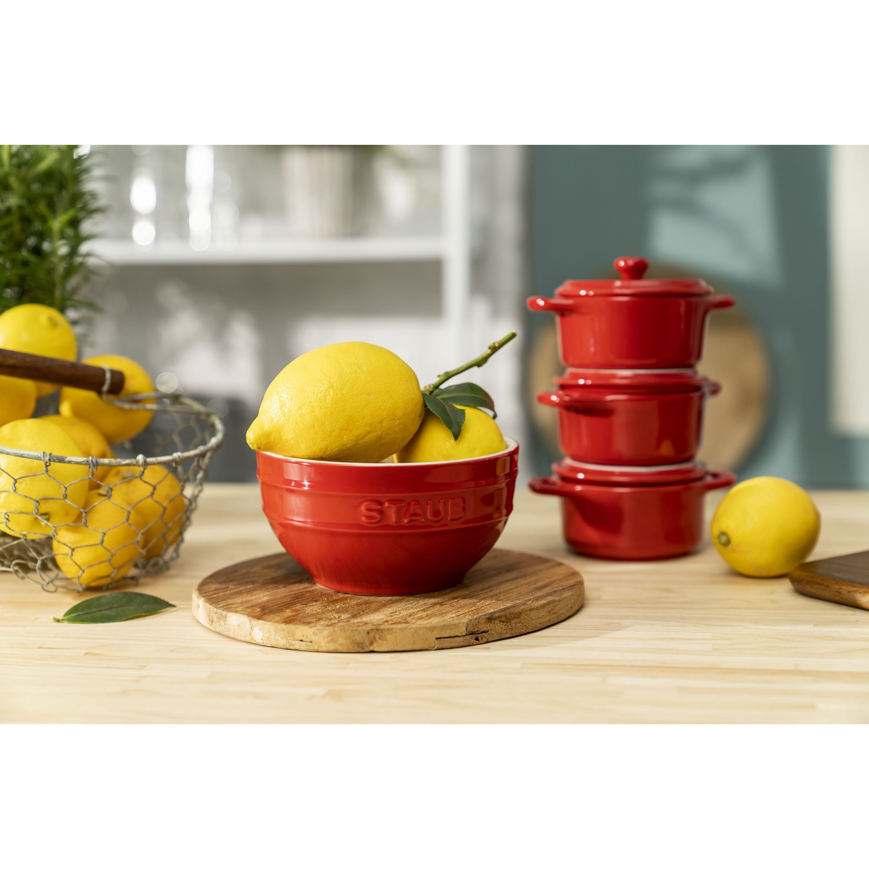 STAUB Ceramique 12 cm Ceramic Round Bowl, Cherry-Dinnerware-DECOROLALA