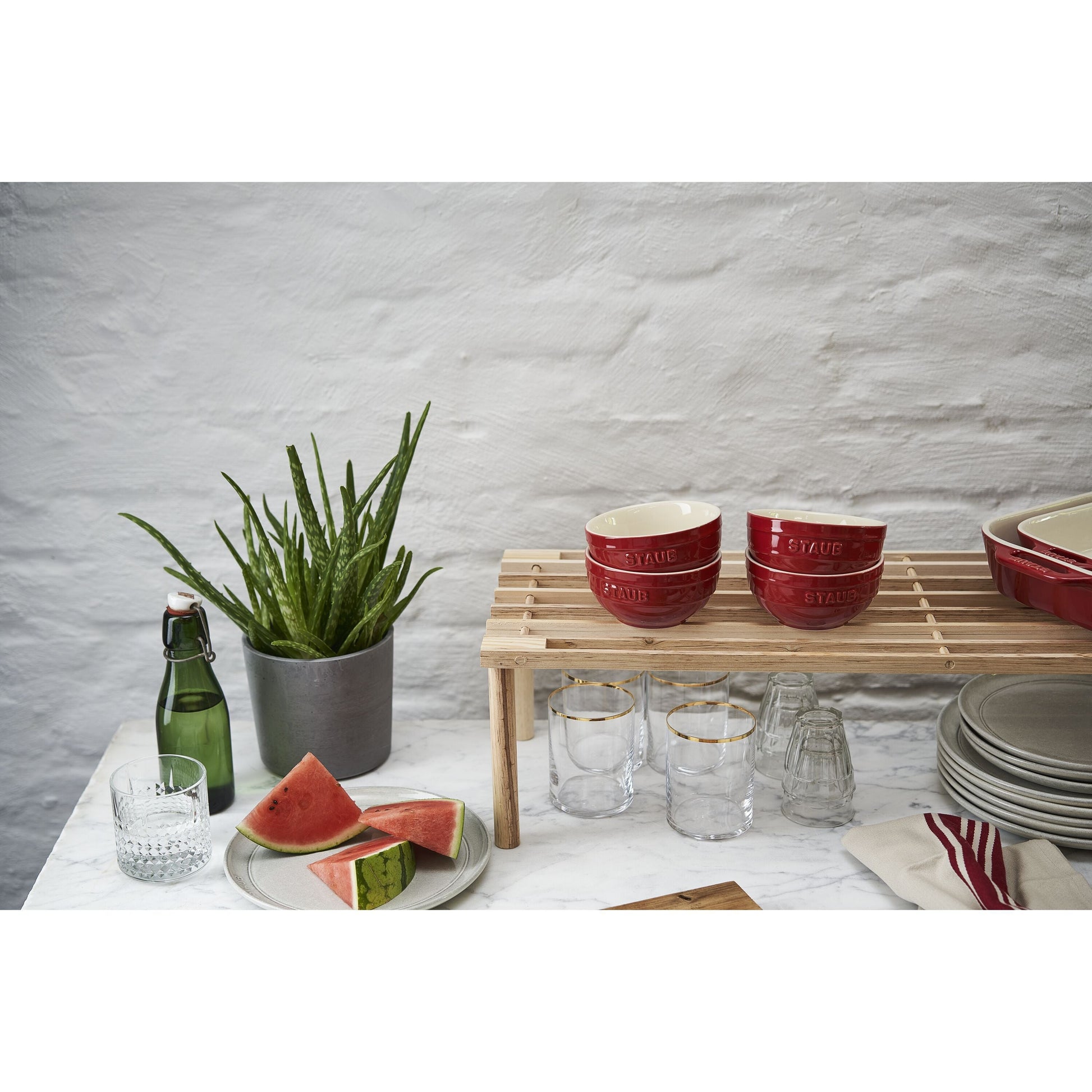 STAUB Ceramique 12 cm Ceramic Round Bowl, Cherry-Dinnerware-DECOROLALA