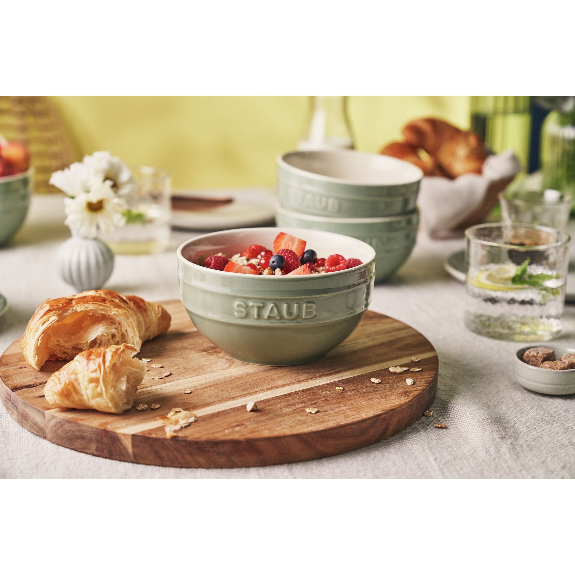 STAUB Ceramique 12 cm Ceramic Round Bowl, Eucalyptus-Dinnerware-DECOROLALA