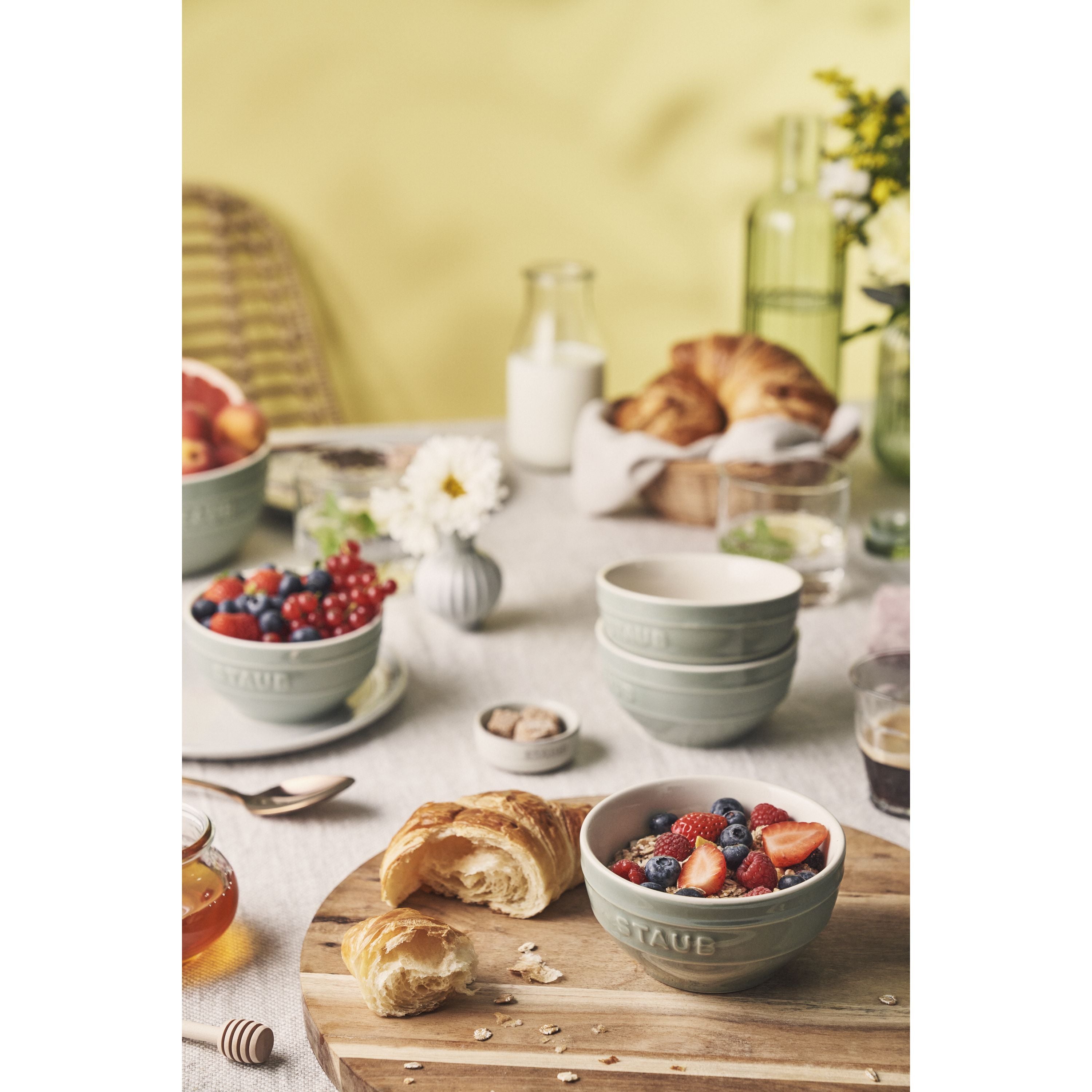 STAUB Ceramique 12 cm Ceramic Round Bowl, Eucalyptus-Dinnerware-DECOROLALA