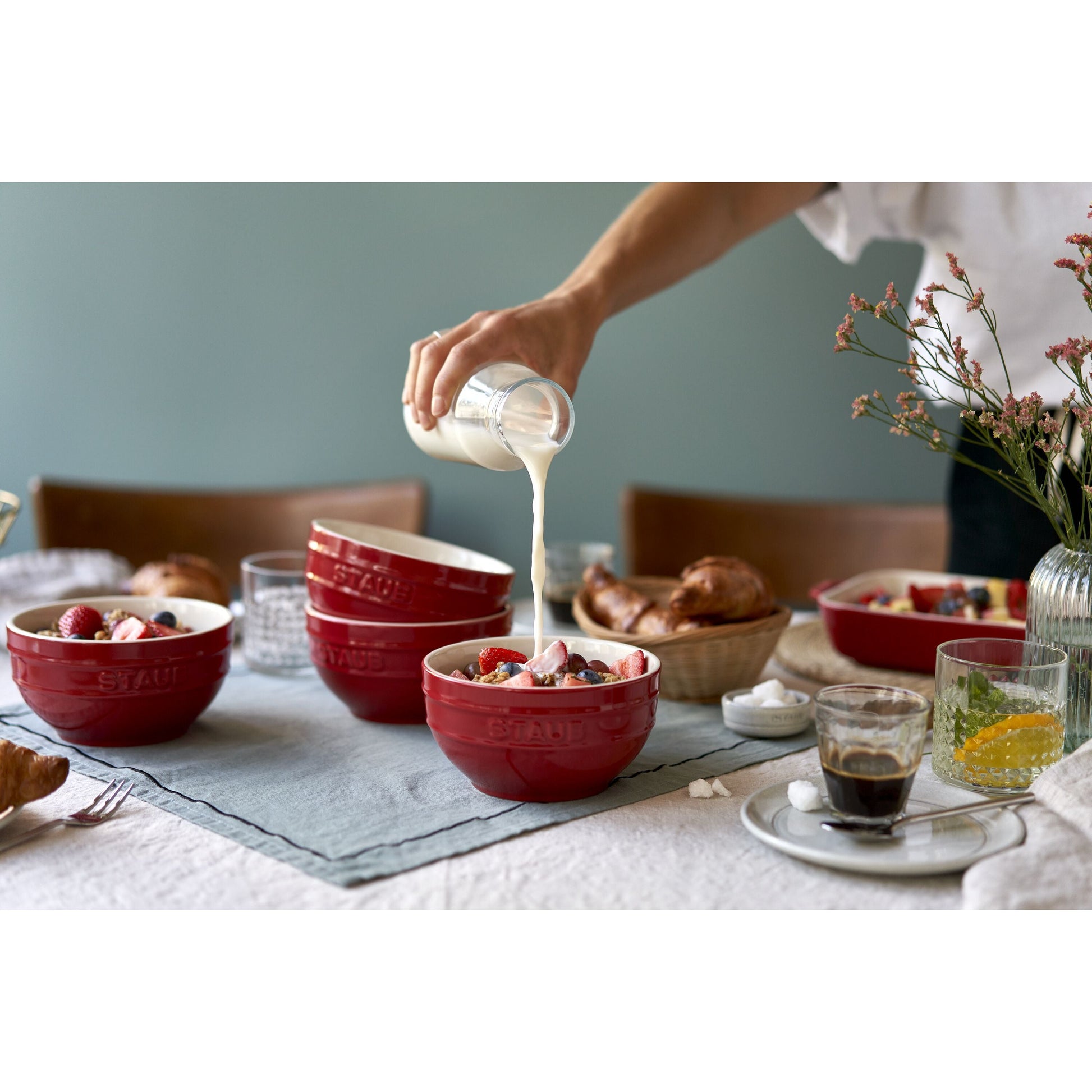 STAUB Ceramique 14 cm Ceramic Round Bowl, Cherry-Dinnerware-DECOROLALA